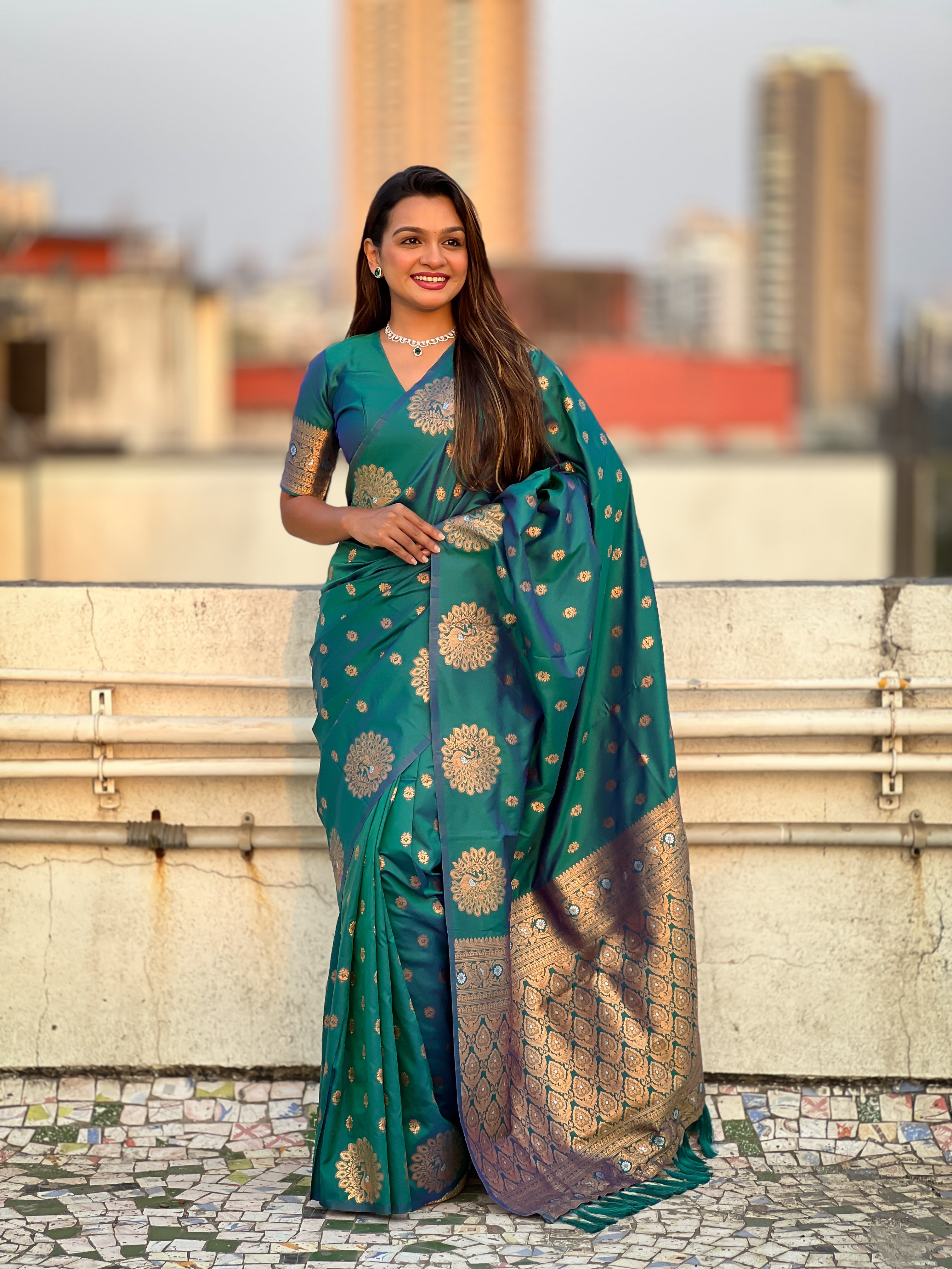 GREEN BANARASI SILK SAREE