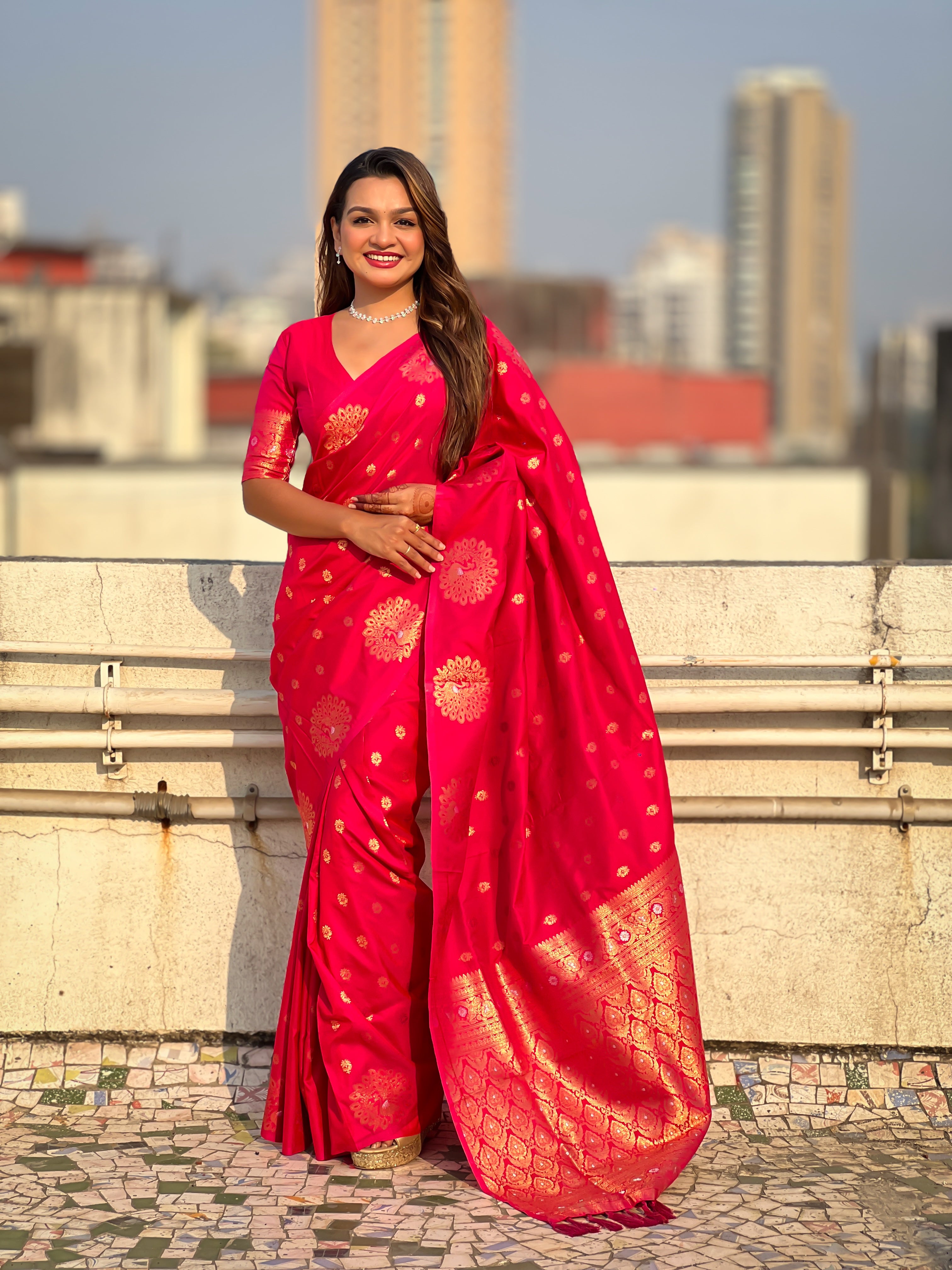 RED BANARASI SILK SAREE