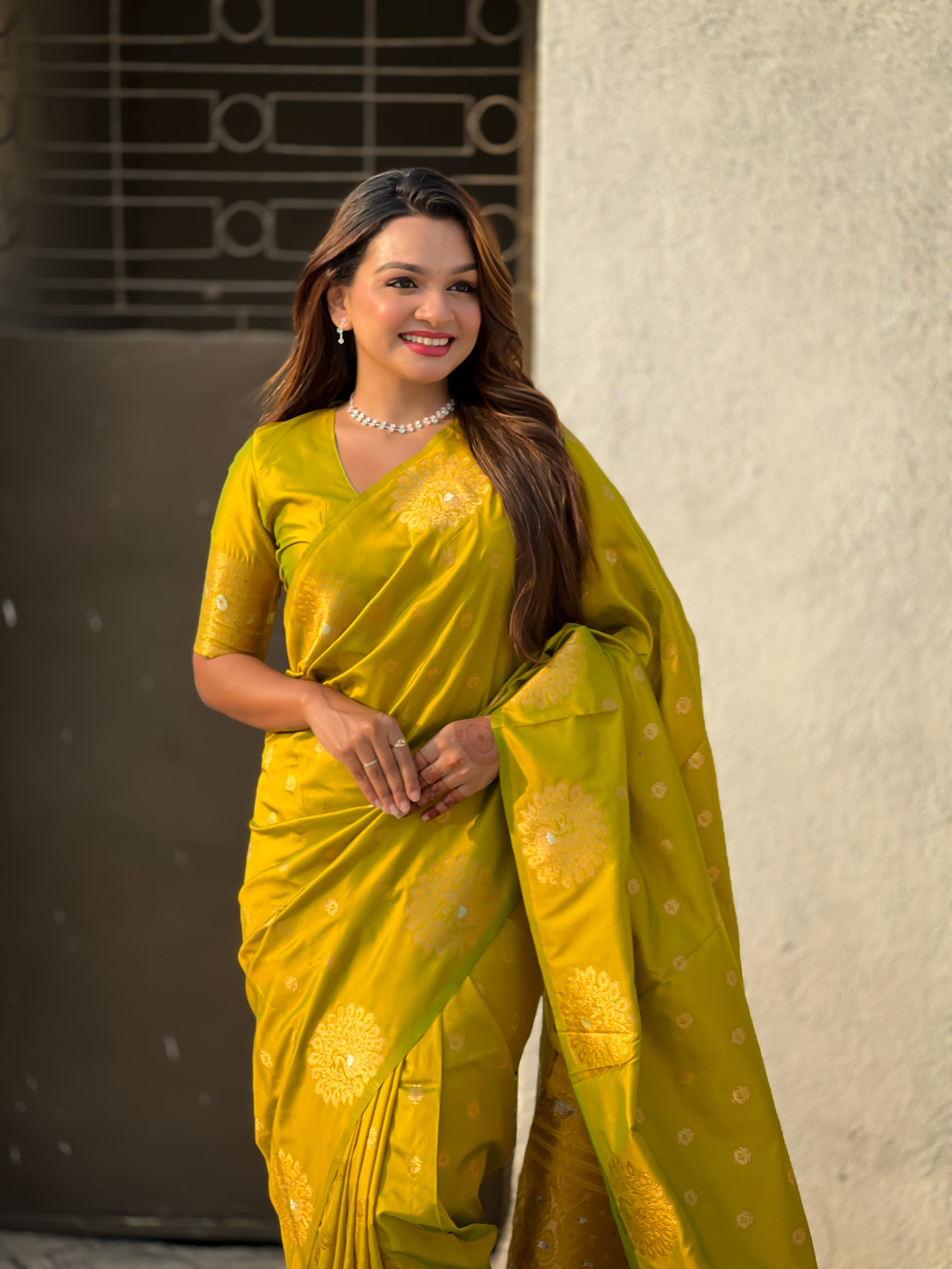 YELLOW BANARASI SILK SAREE