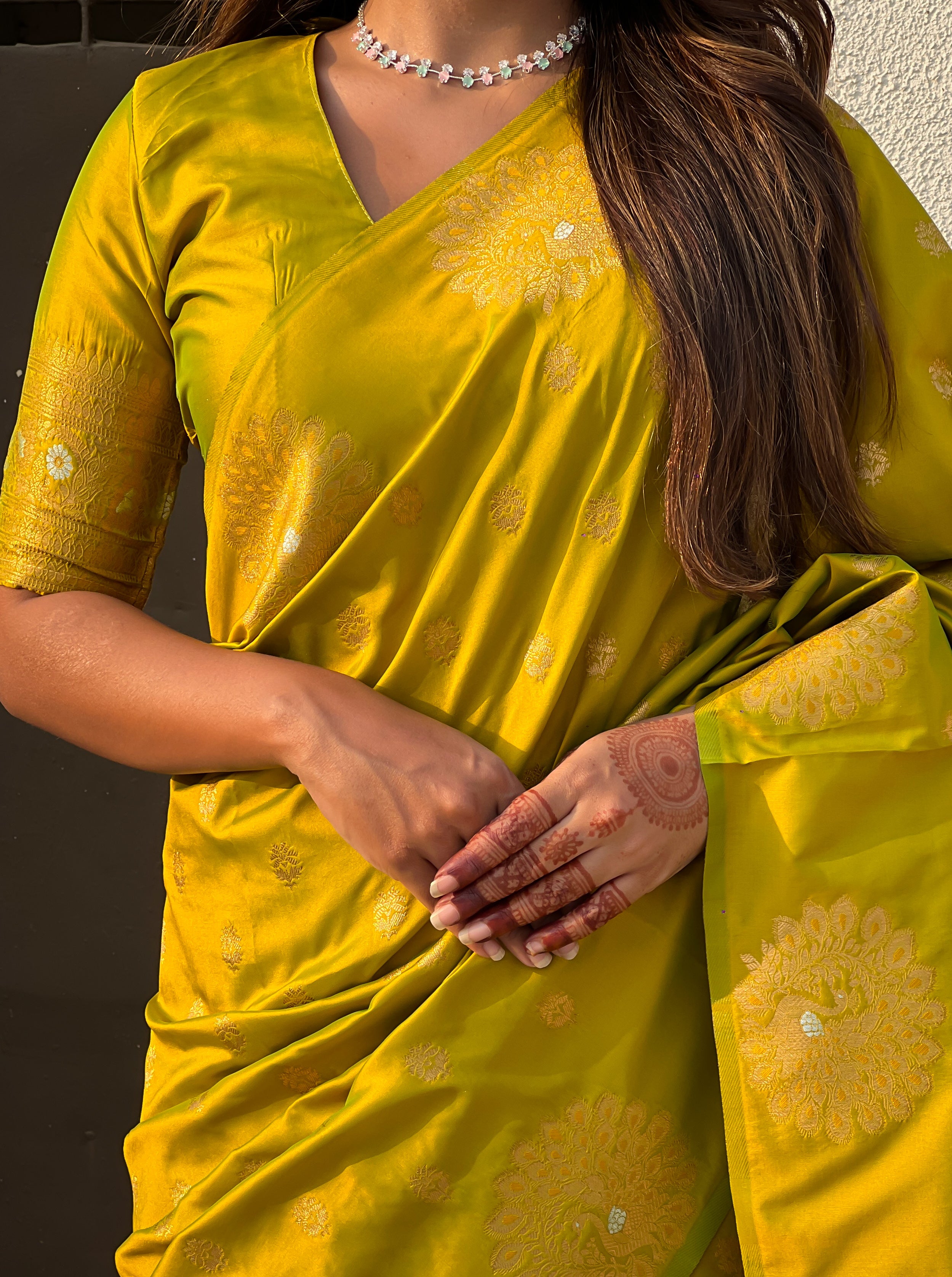 YELLOW BANARASI SILK SAREE