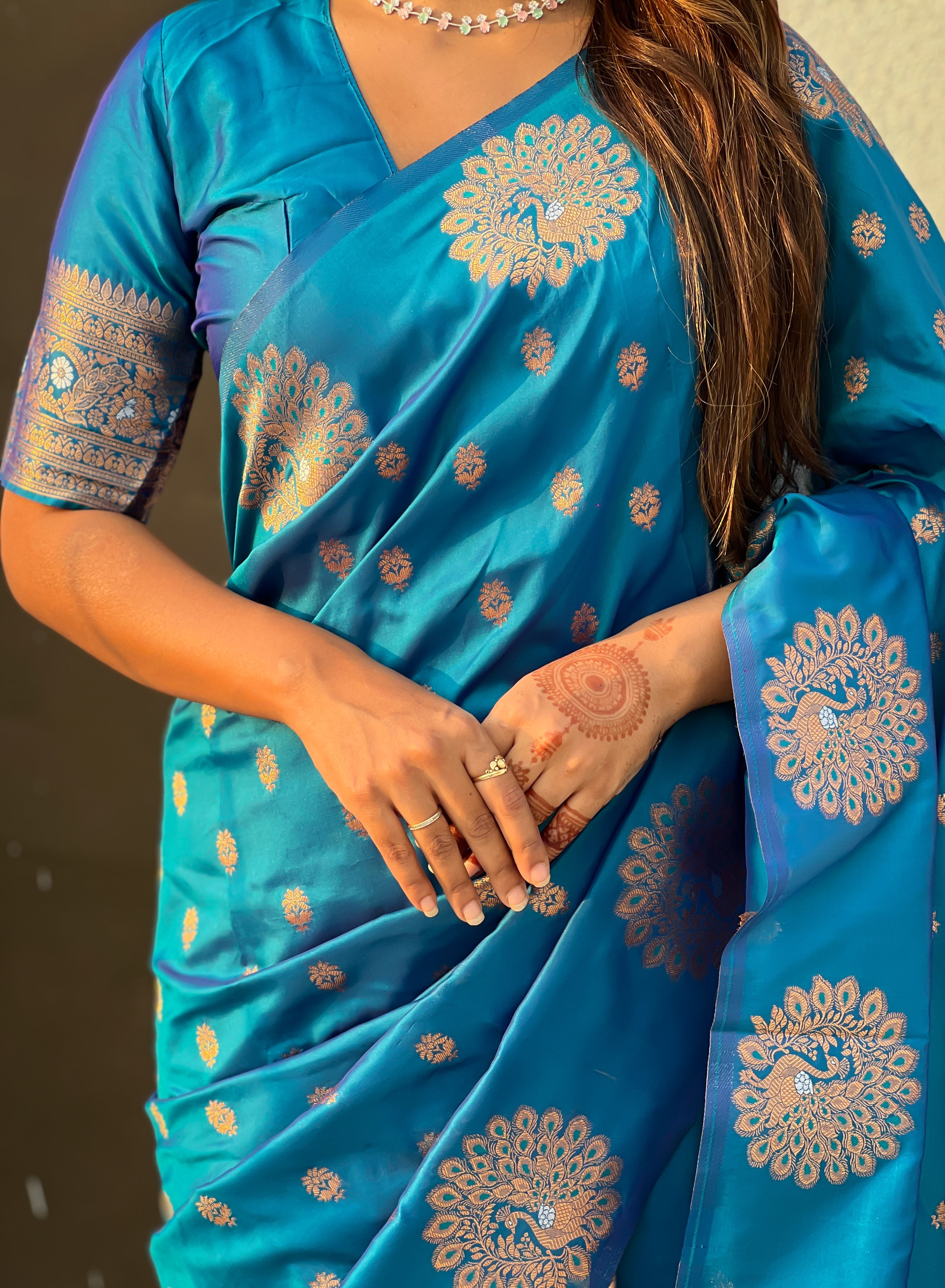 SKY BLUE BANARASI SILK SAREE