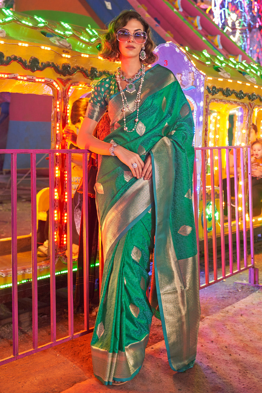 Buy Powder Blue Organza Saree Nitaraa