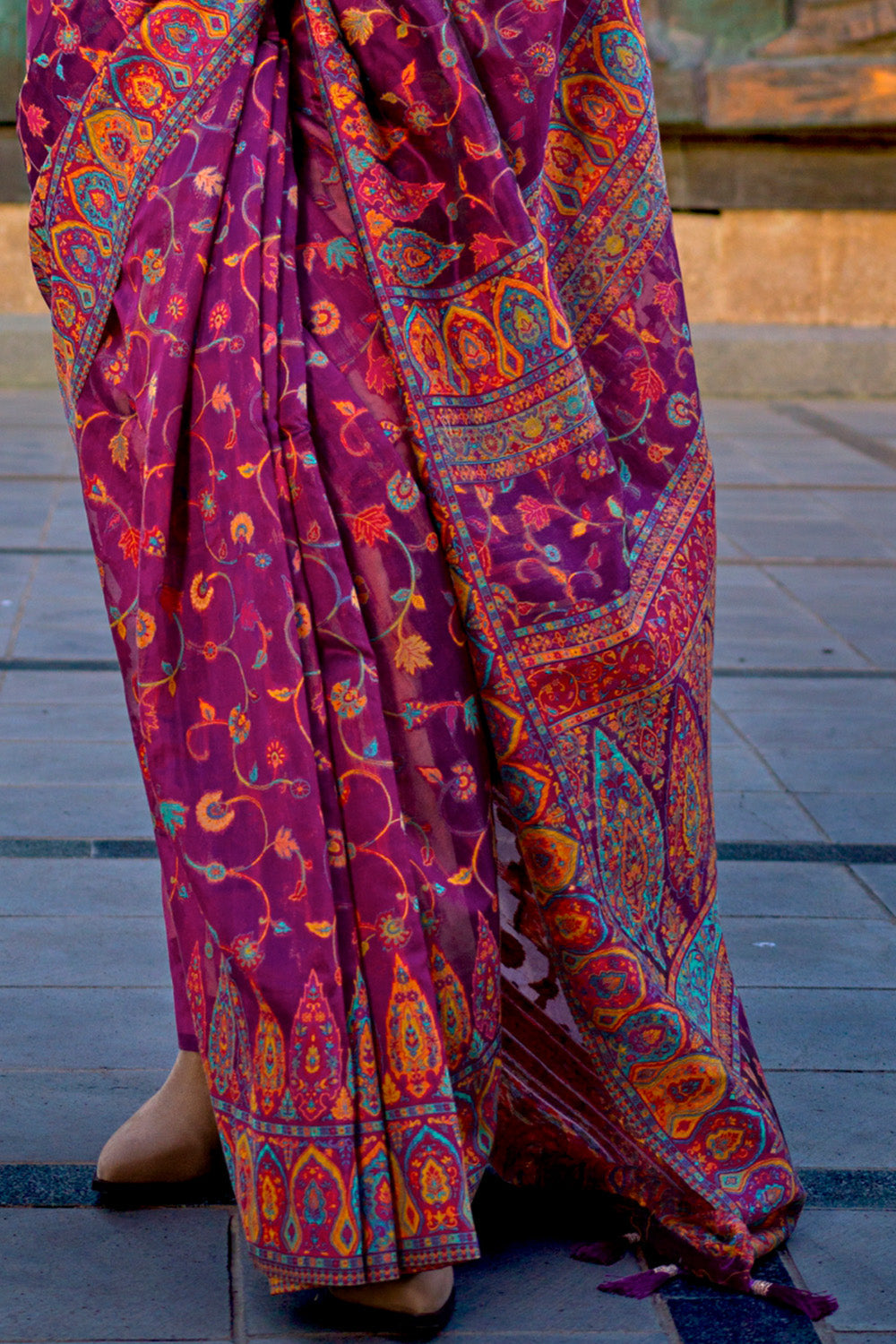 Buy Crimson Red Raw Silk Saree Nitaraa
