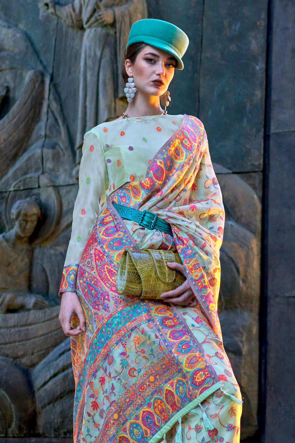 Buy Pink And Blue Patola Saree Nitaraa