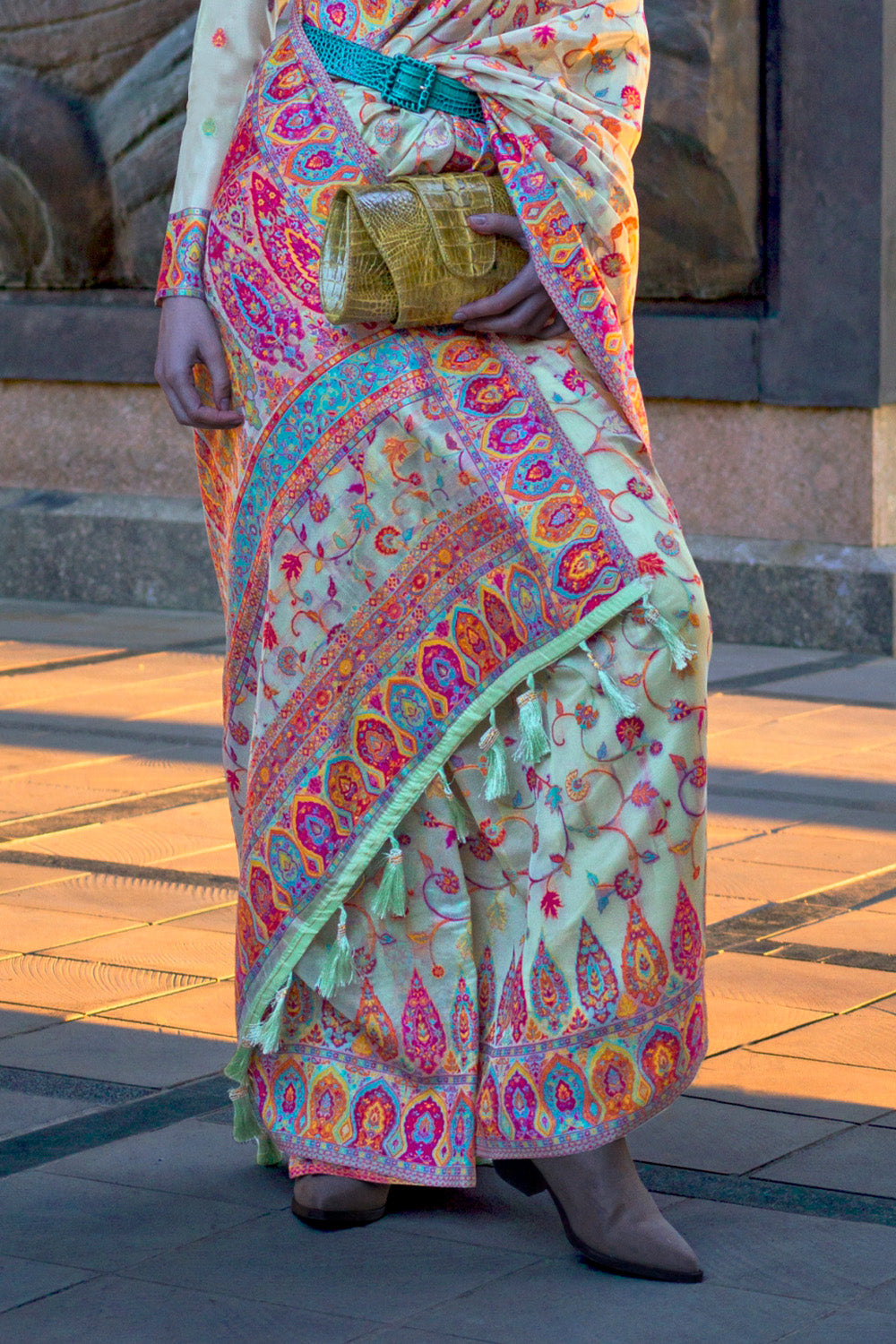 Buy Navy Blue And Red Banarasi Saree Nitaraa