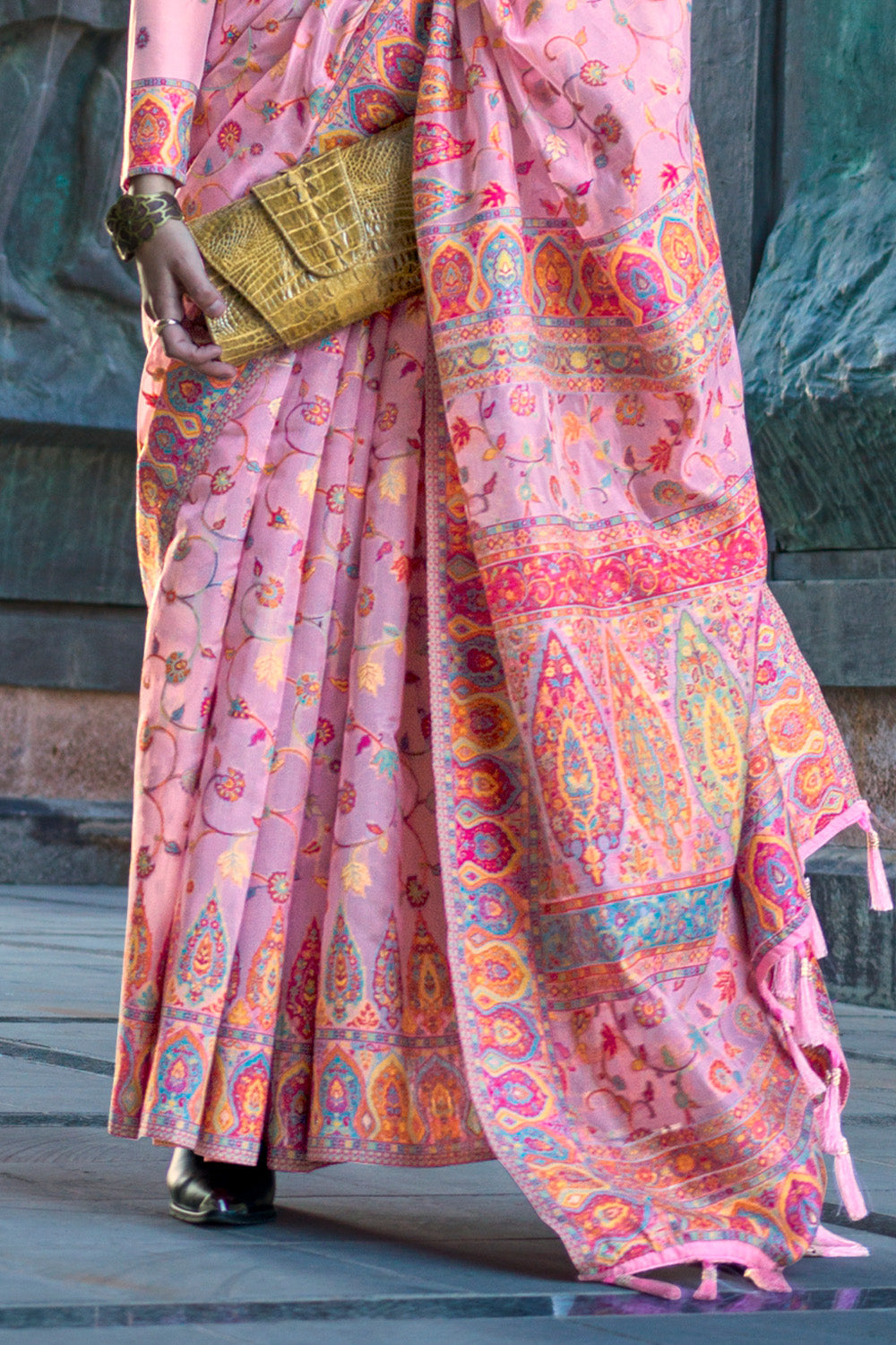 Buy Green And Red Smooth Silk Saree Nitaraa