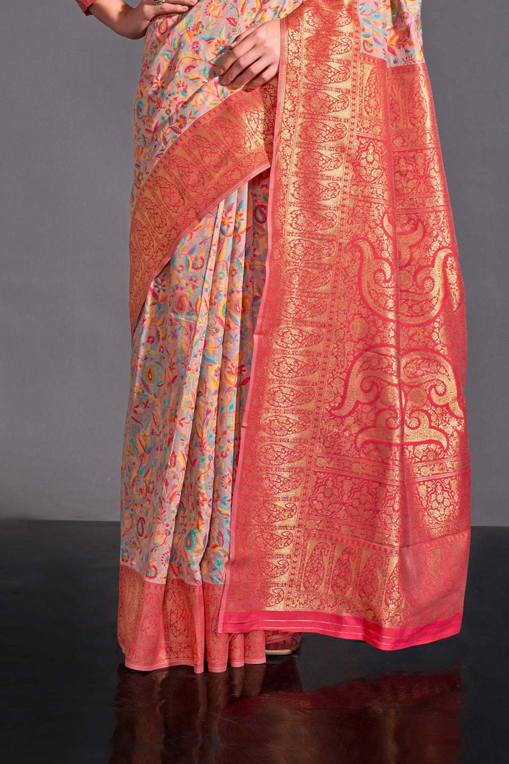 Buy Egyptian Blue Kanjivaram Saree Nitaraa