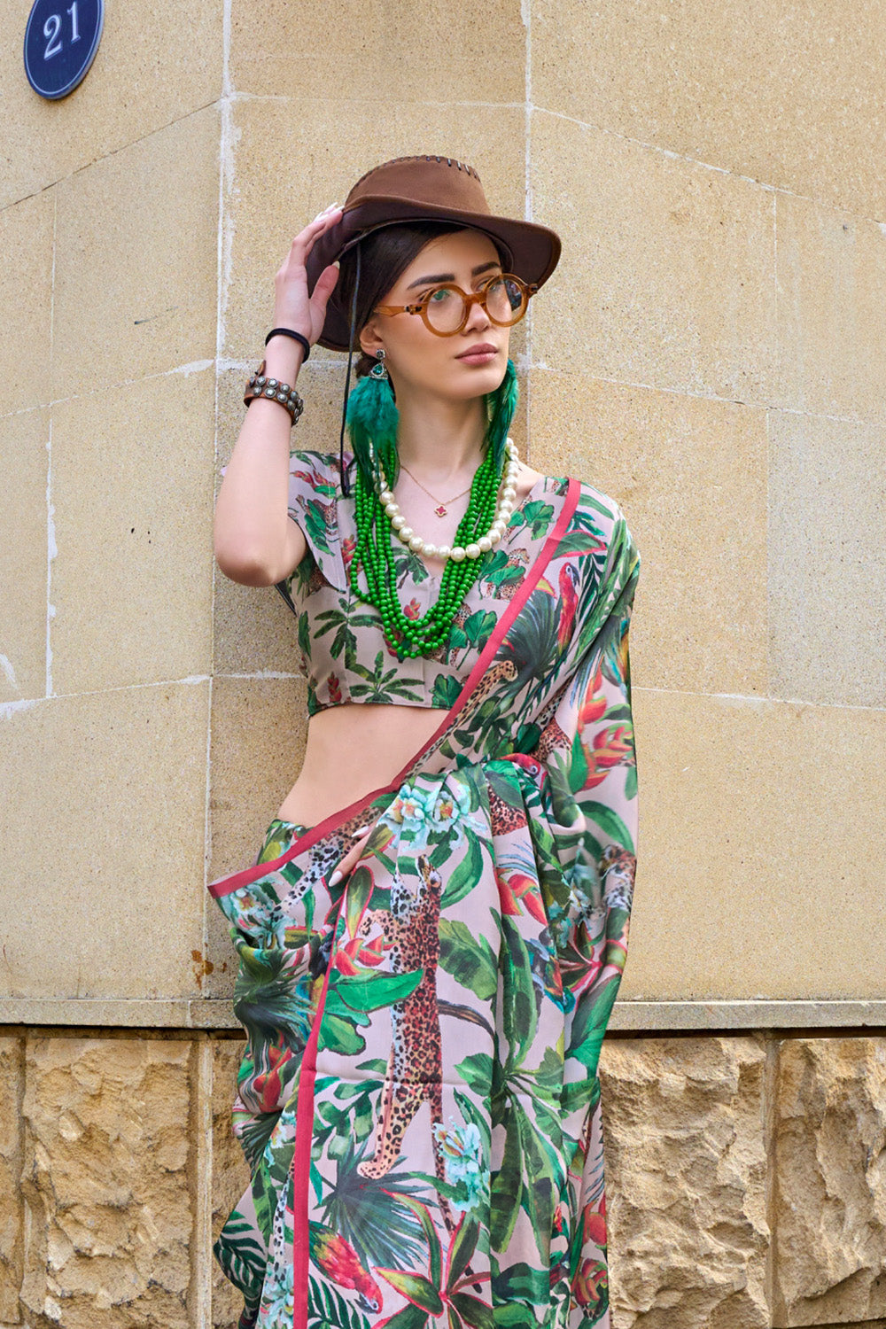 Buy Green And Blue Dola Silk Saree Nitaraa