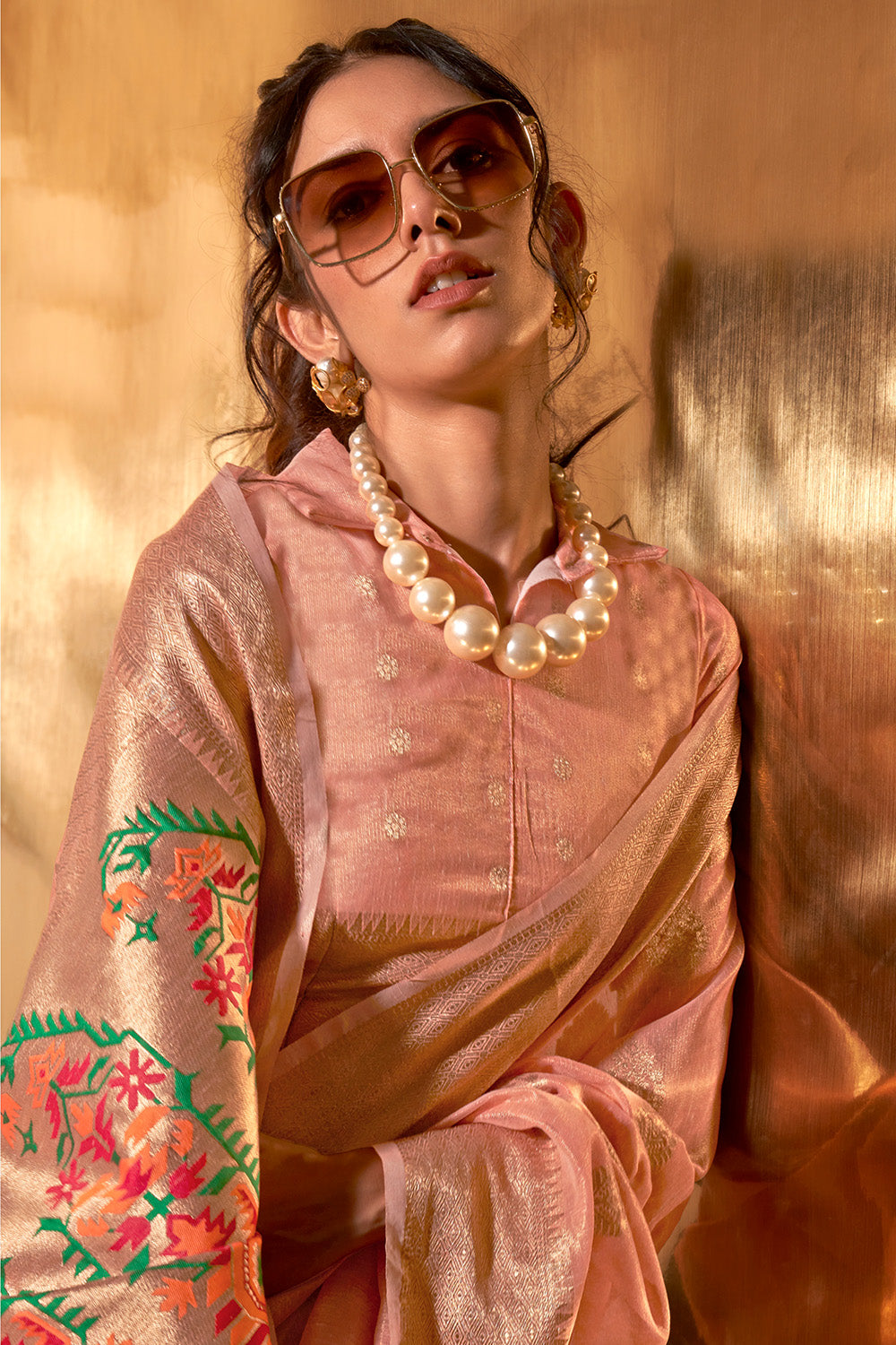 Buy Mint Green Linen Saree Nitaraa