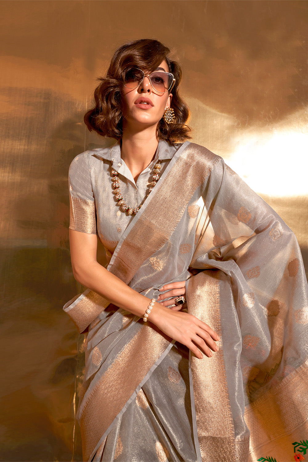 Buy Pacific Blue Kanjivaram Silk saree Nitaraa