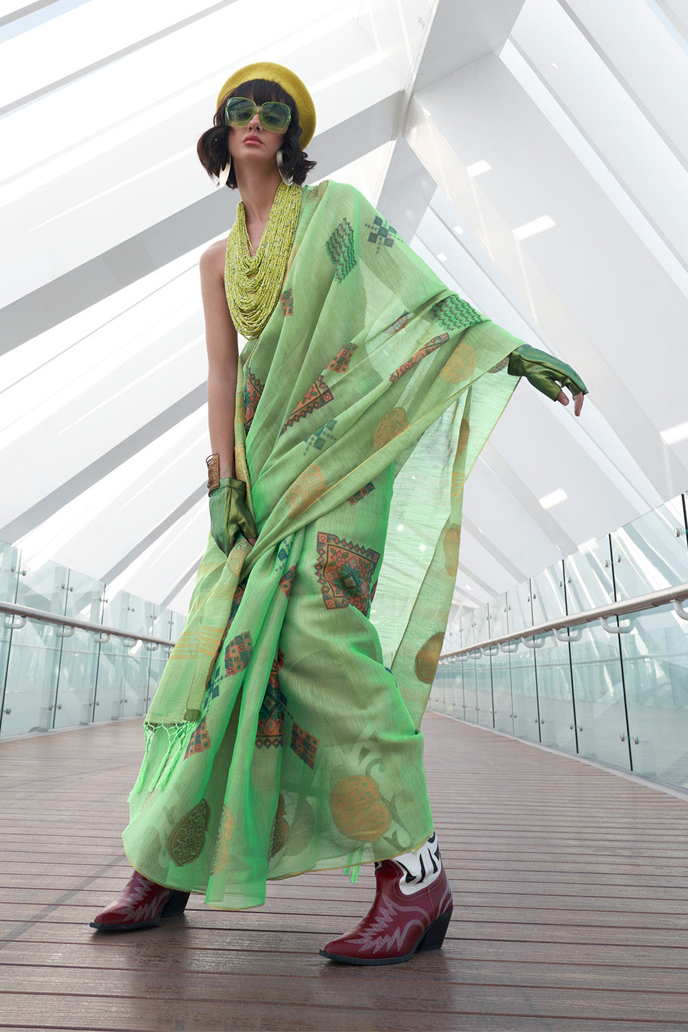 Buy Lily Yellow Patola Saree Nitaraa