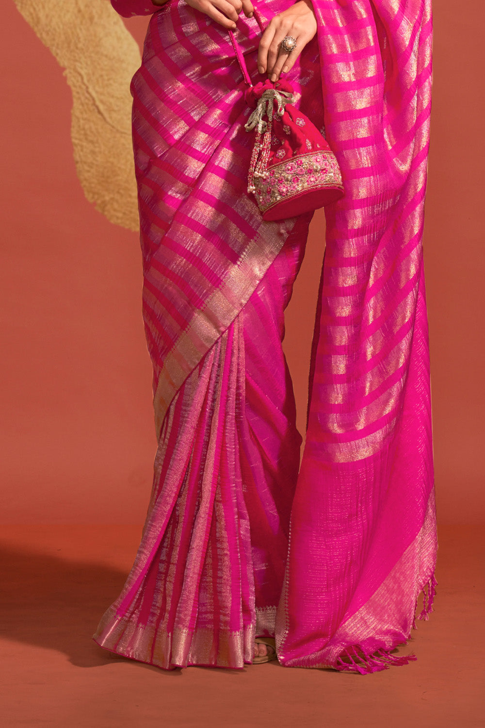 Buy Azelea Pink Banarasi Saree Nitaraa