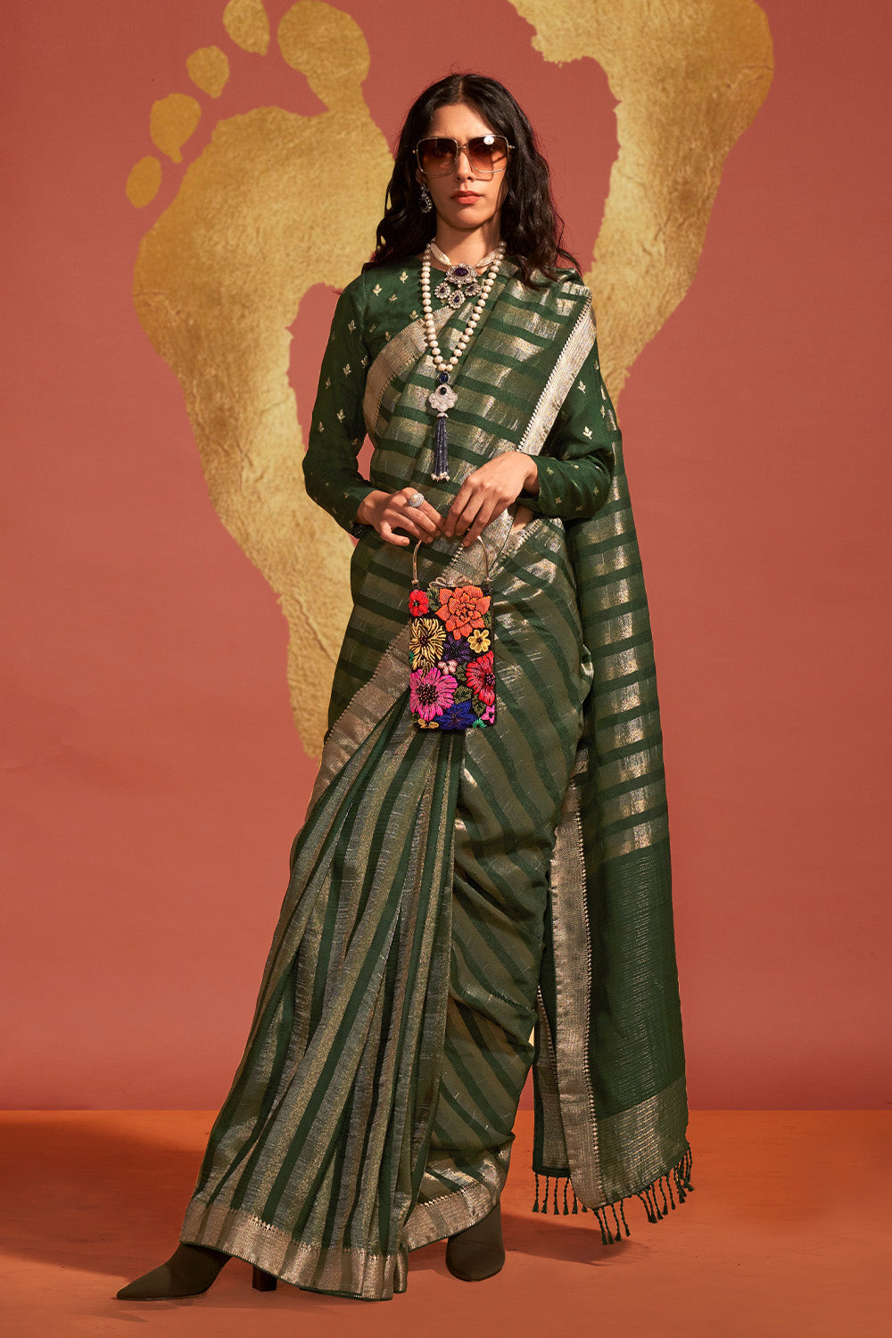 Buy Metal Grey Banarasi Saree Nitaraa