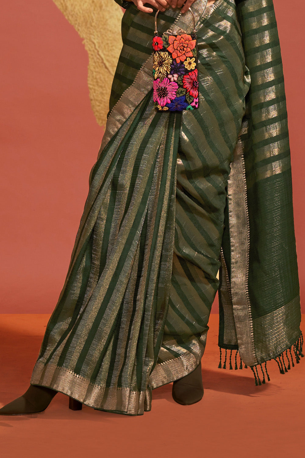 Buy Fern Green Banarasi Saree Nitaraa