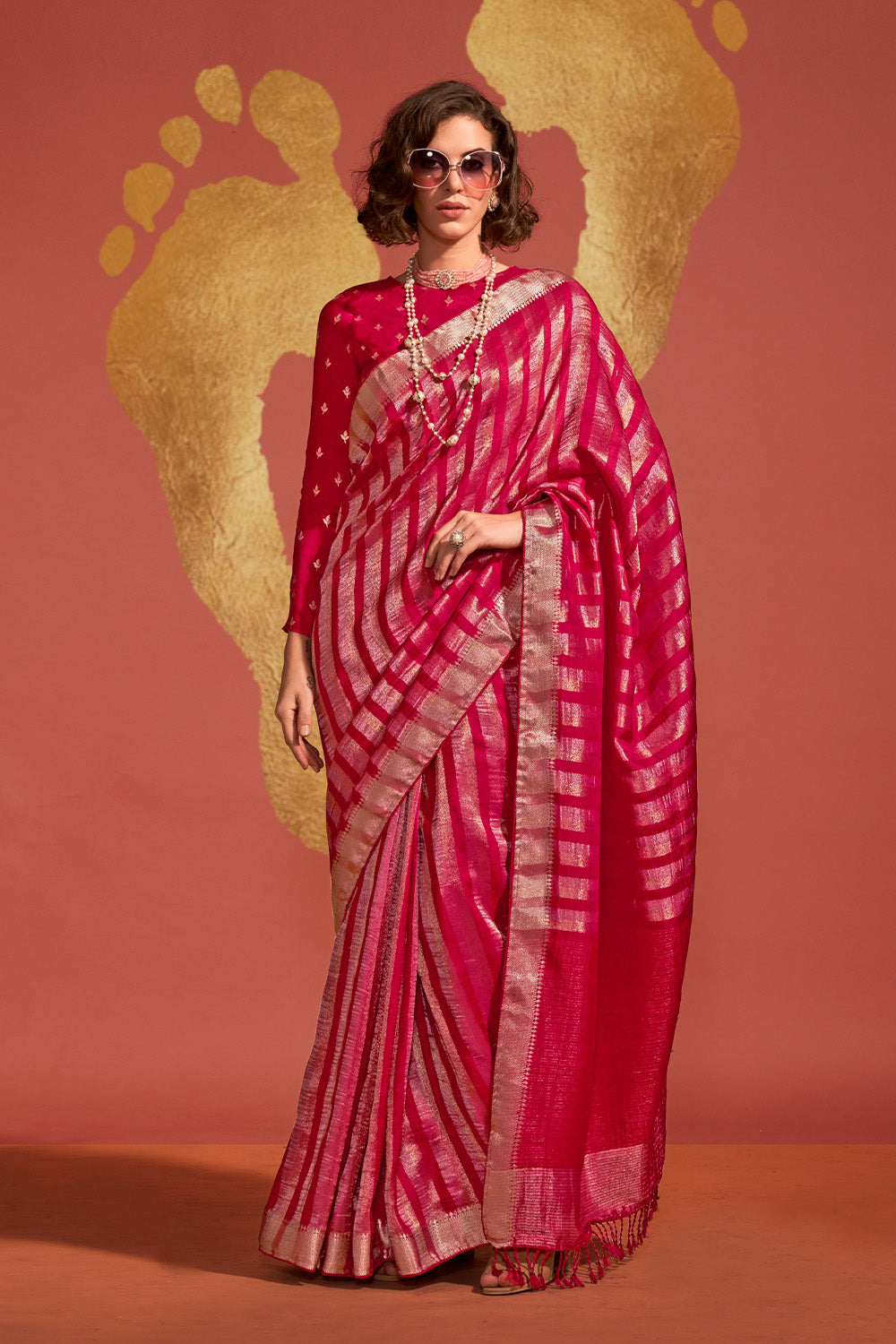 Buy Green And Pink Patola Saree Nitaraa