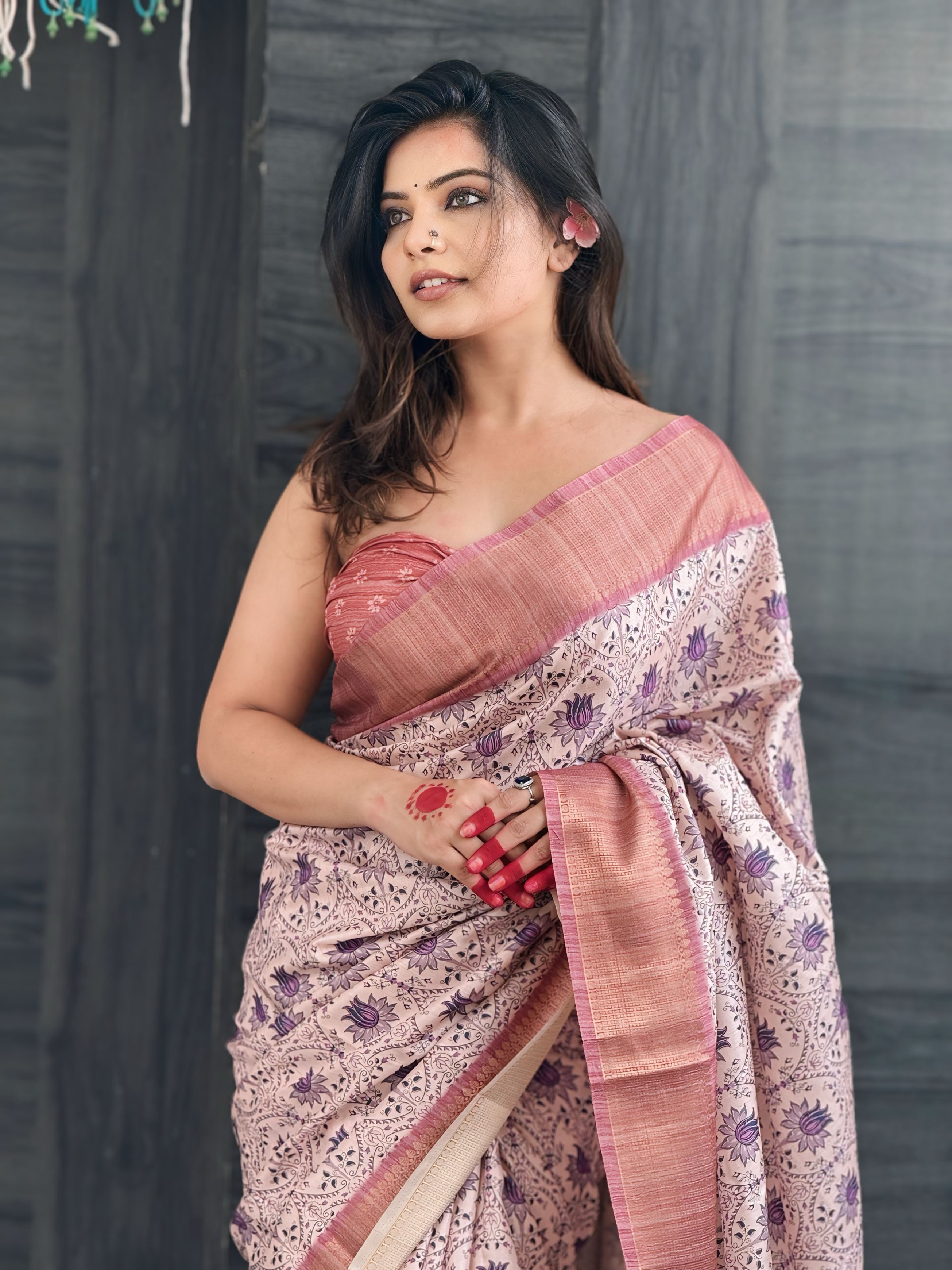 RED BANARASI SILK BLEND SAREE