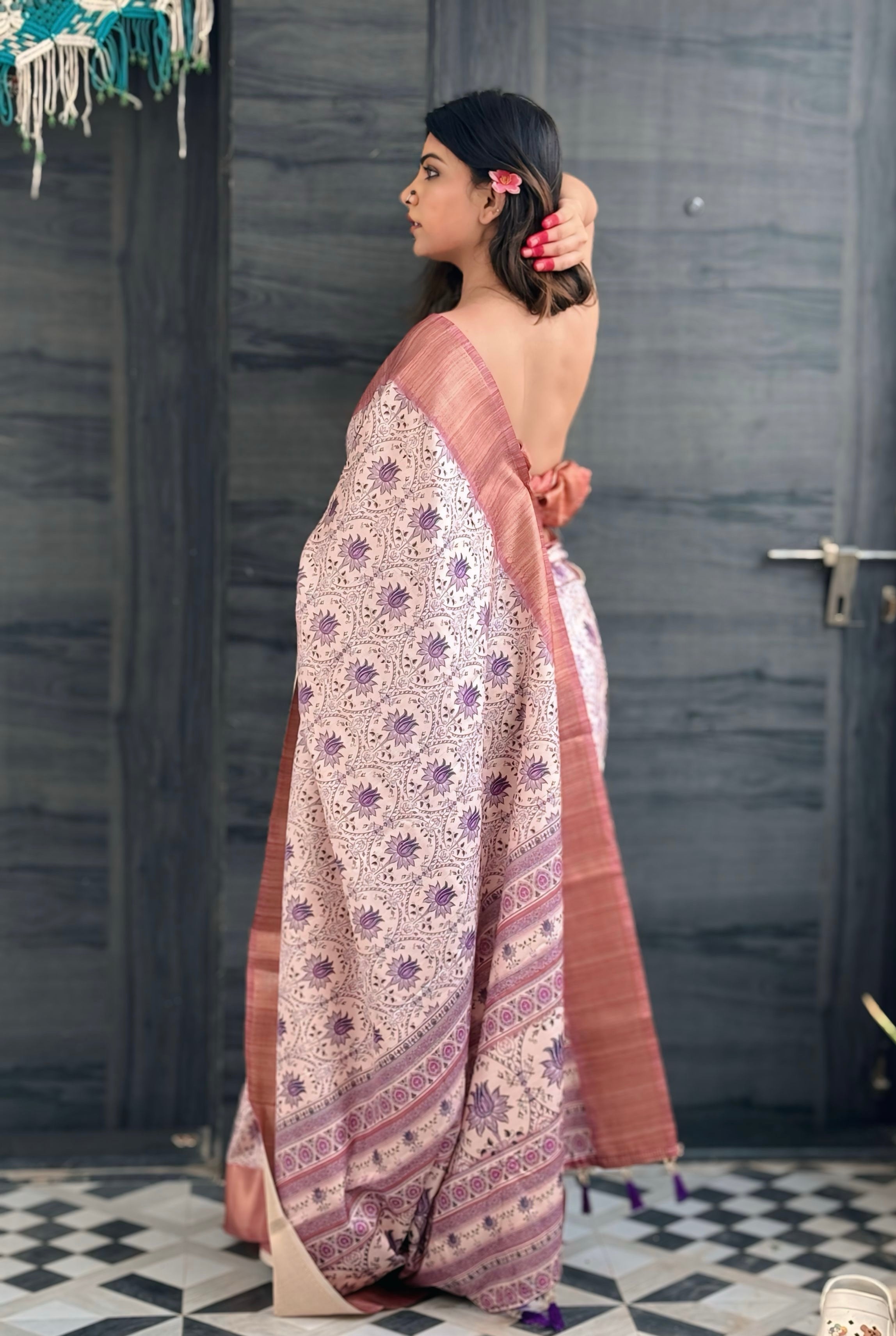 RED BANARASI SILK BLEND SAREE