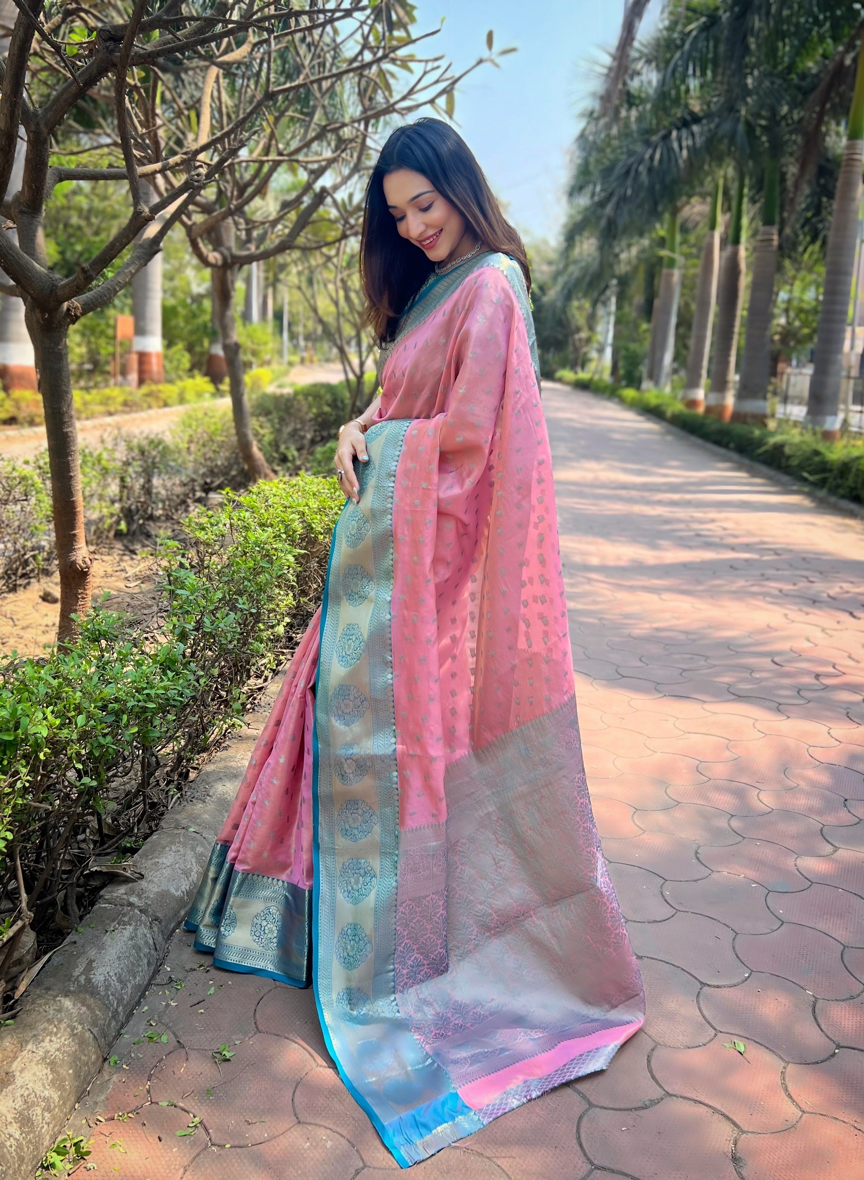 Light Pink Banarasi Saree