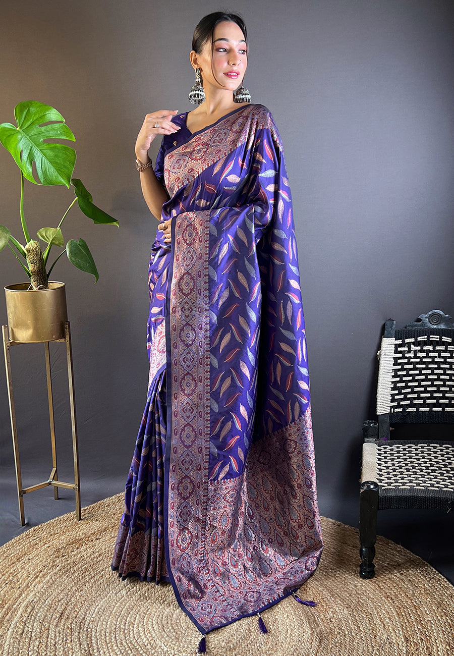 Violet Banarasi Saree