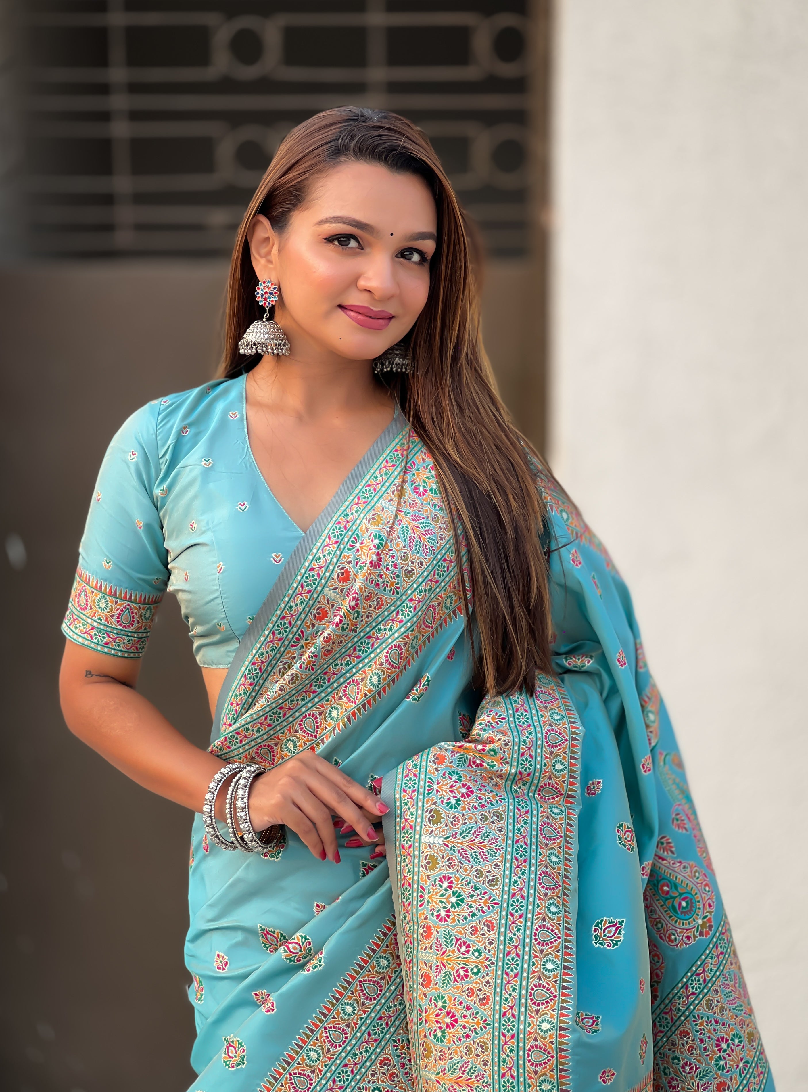 SKY BANARASI SILK BLEND SAREE