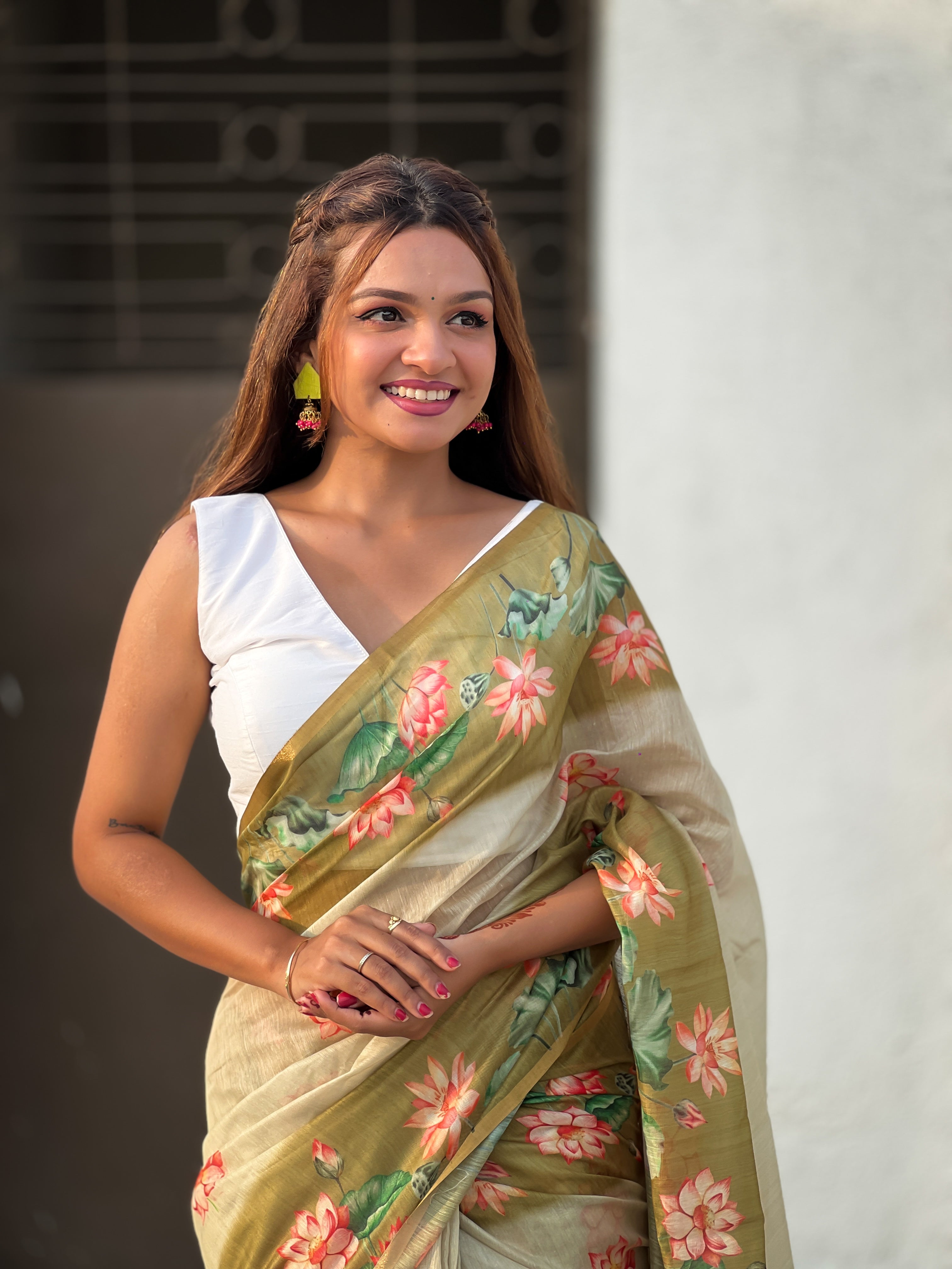 PISTA BANARASI SILK BLEND SAREE