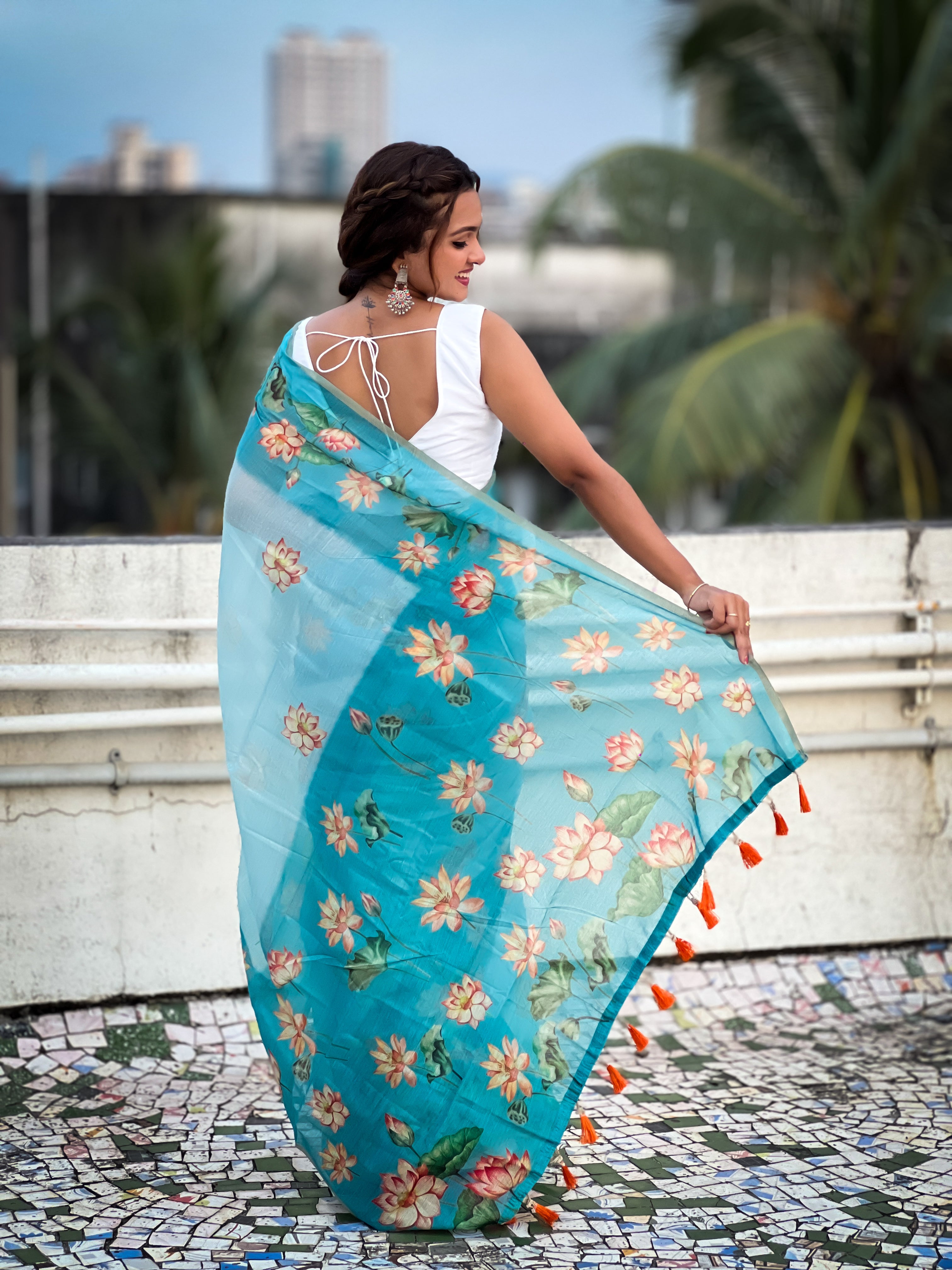 SKY BANARASI SILK BLEND SAREE