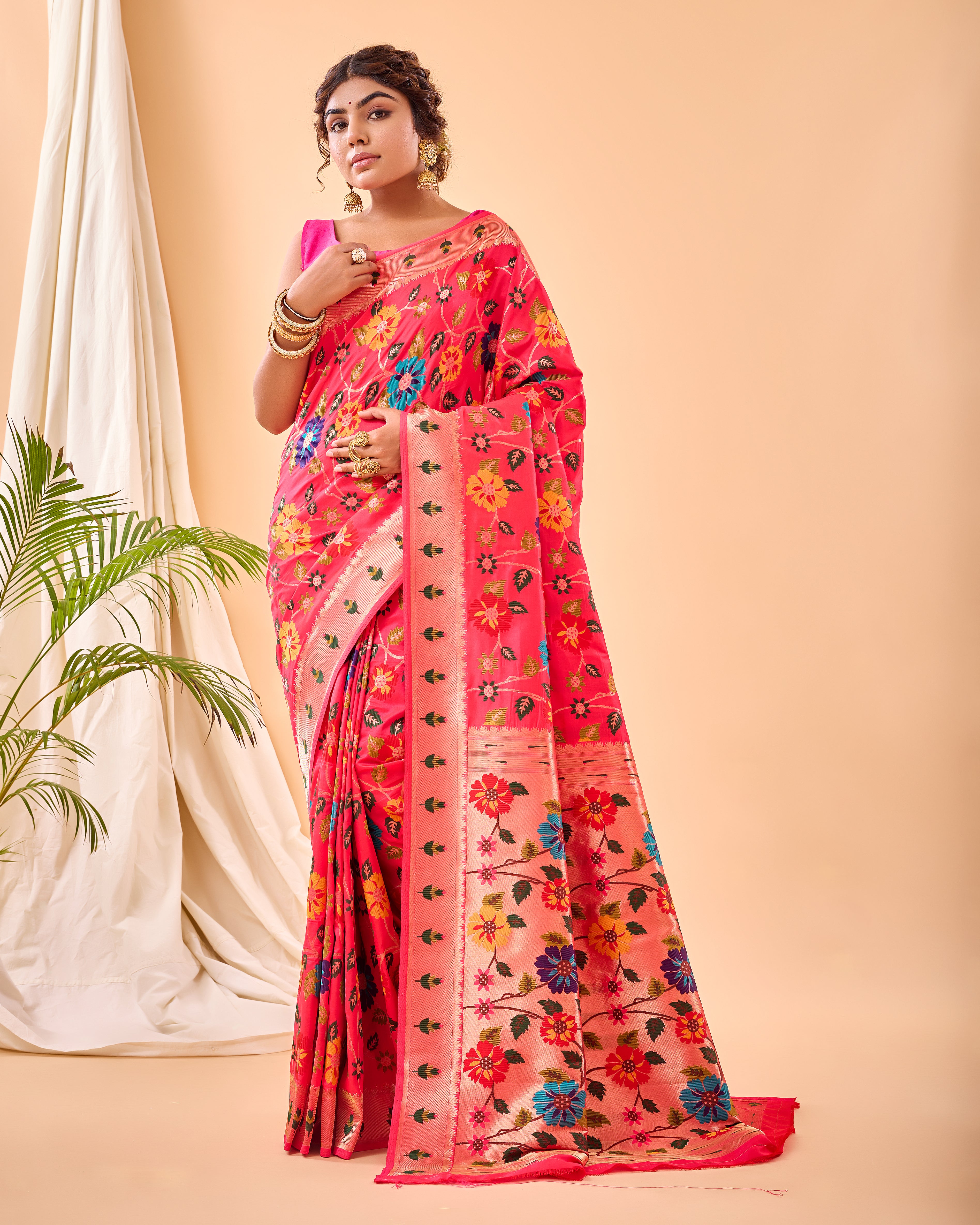 PINK Pure paithani silk SAREE