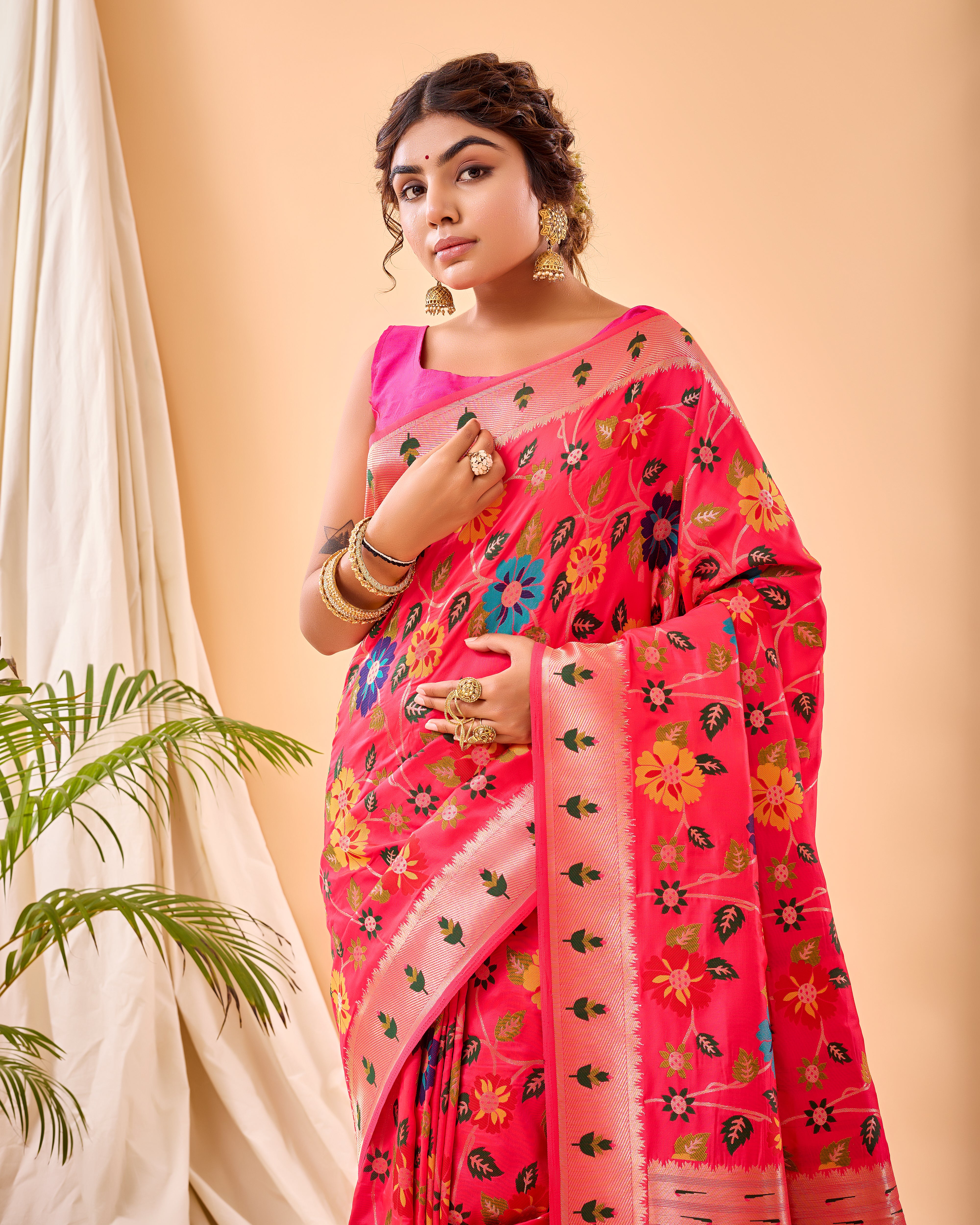 PINK Pure paithani silk SAREE