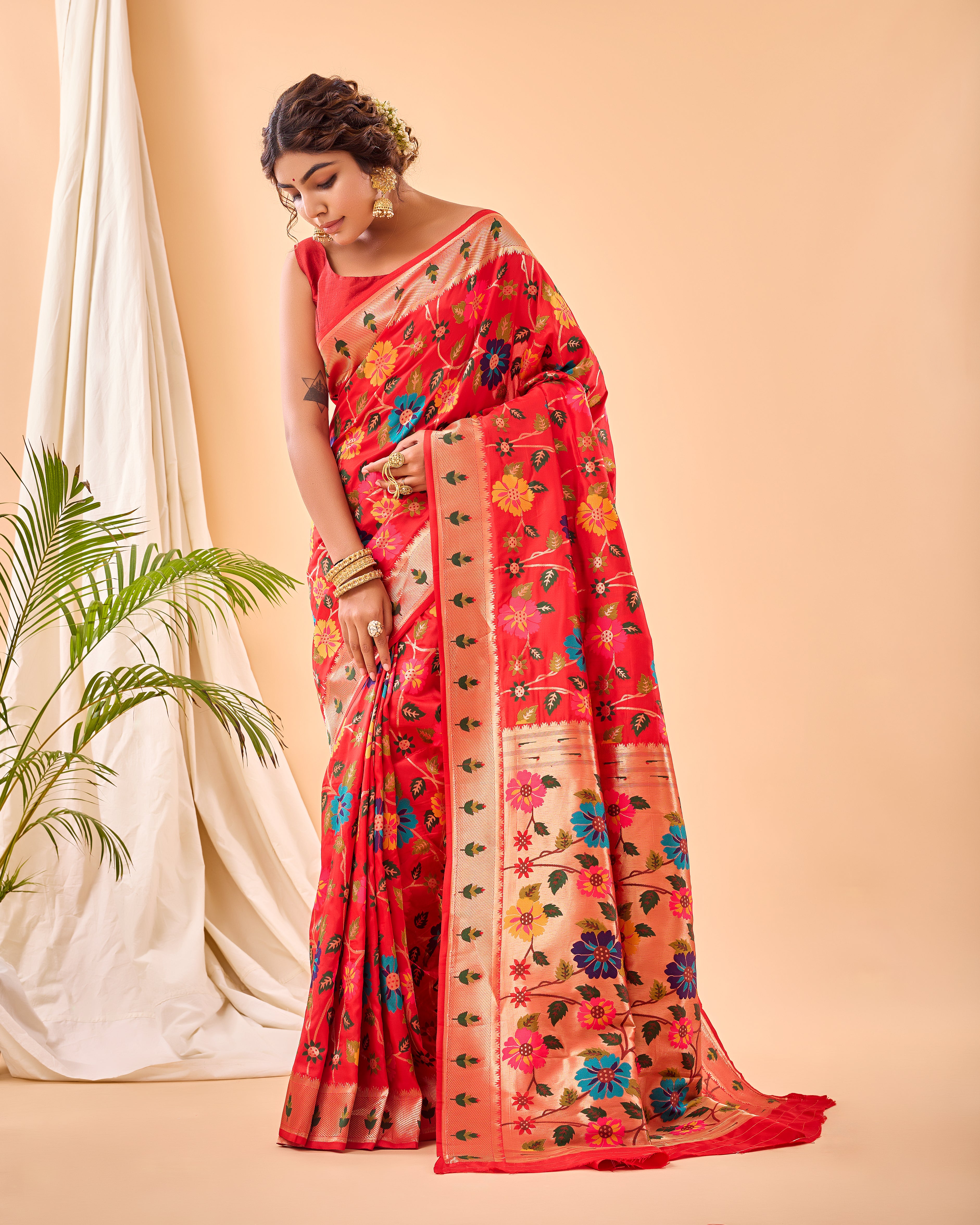 RED Pure paithani silk SAREE