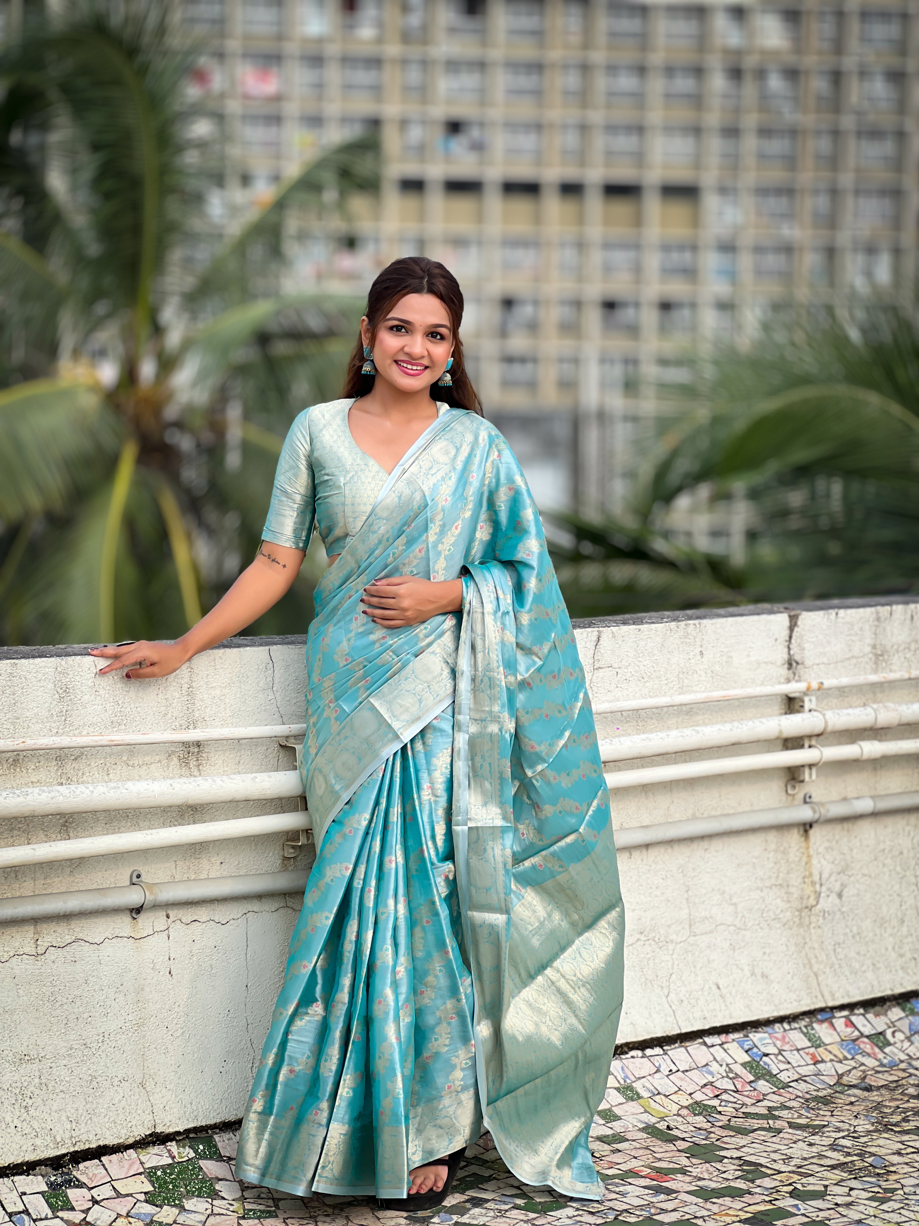 SKY BANARASI SILK BLEND SAREE