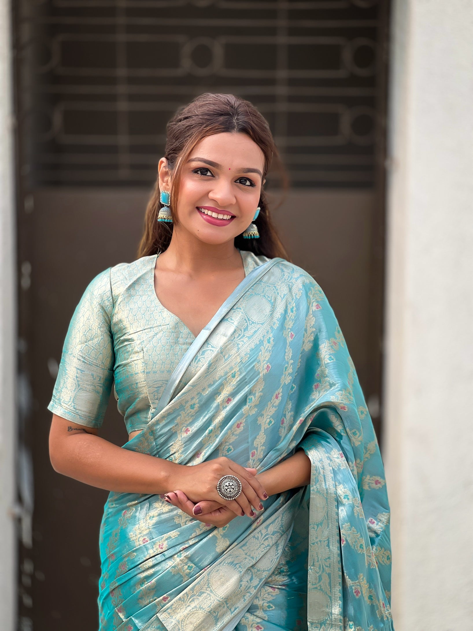 SKY BANARASI SILK BLEND SAREE