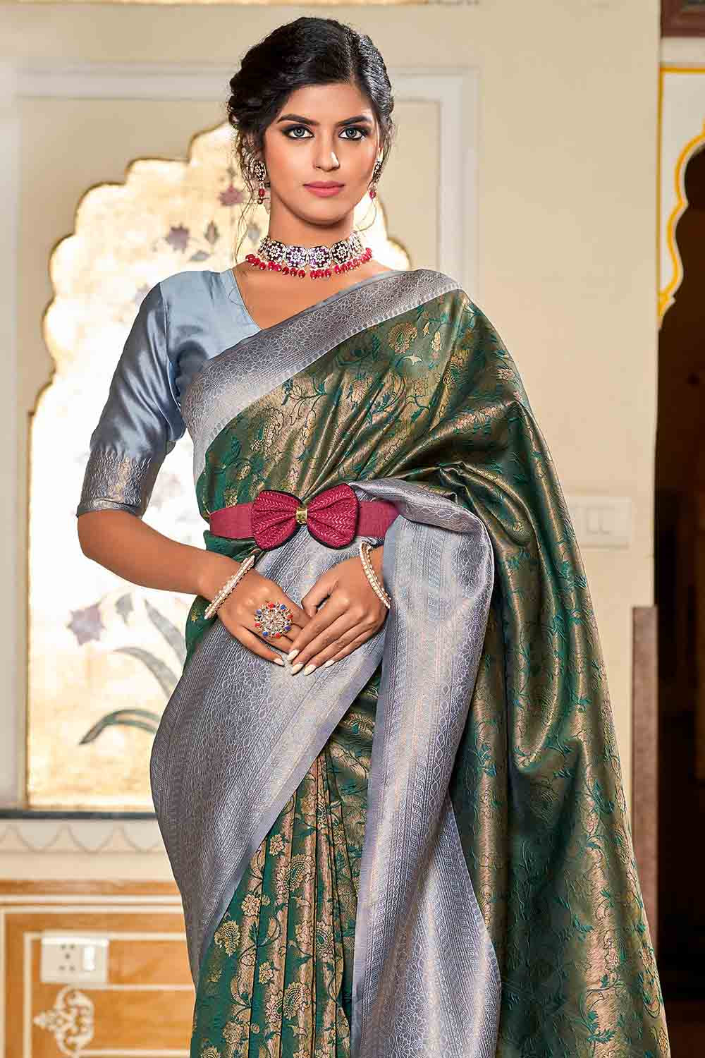 Buy Blush Pink Banarasi Khaddi Georgette Saree Nitaraa