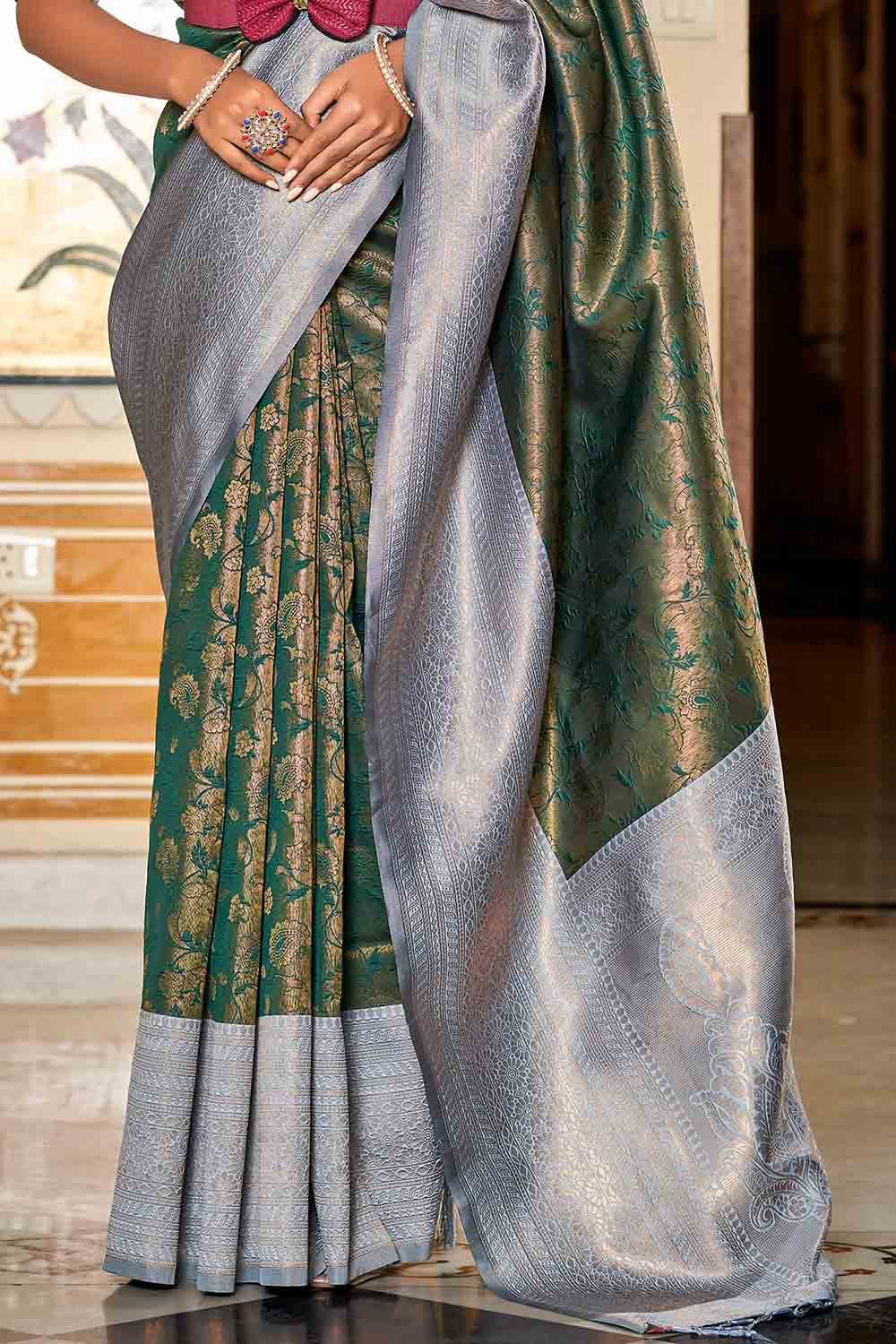 Buy Indigo Blue Paithani Silk Saree Nitaraa