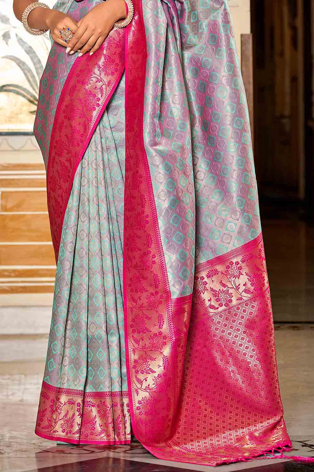 Buy Usafa Blue Patola Saree Nitaraa