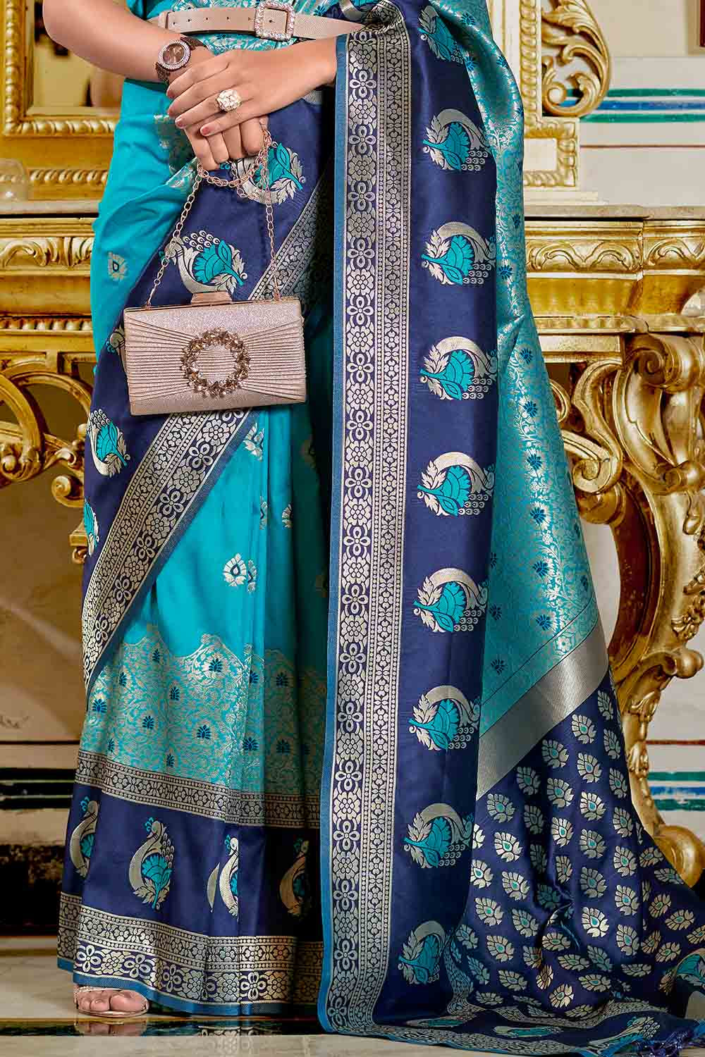 Buy Wine Purple Banarasi Khaddi Georgette Saree Nitaraa