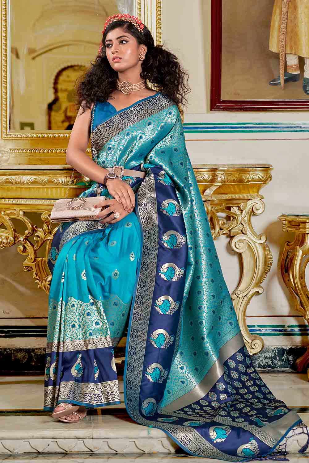 Buy Lilac Purple Banarasi Khaddi Georgette Saree Nitaraa