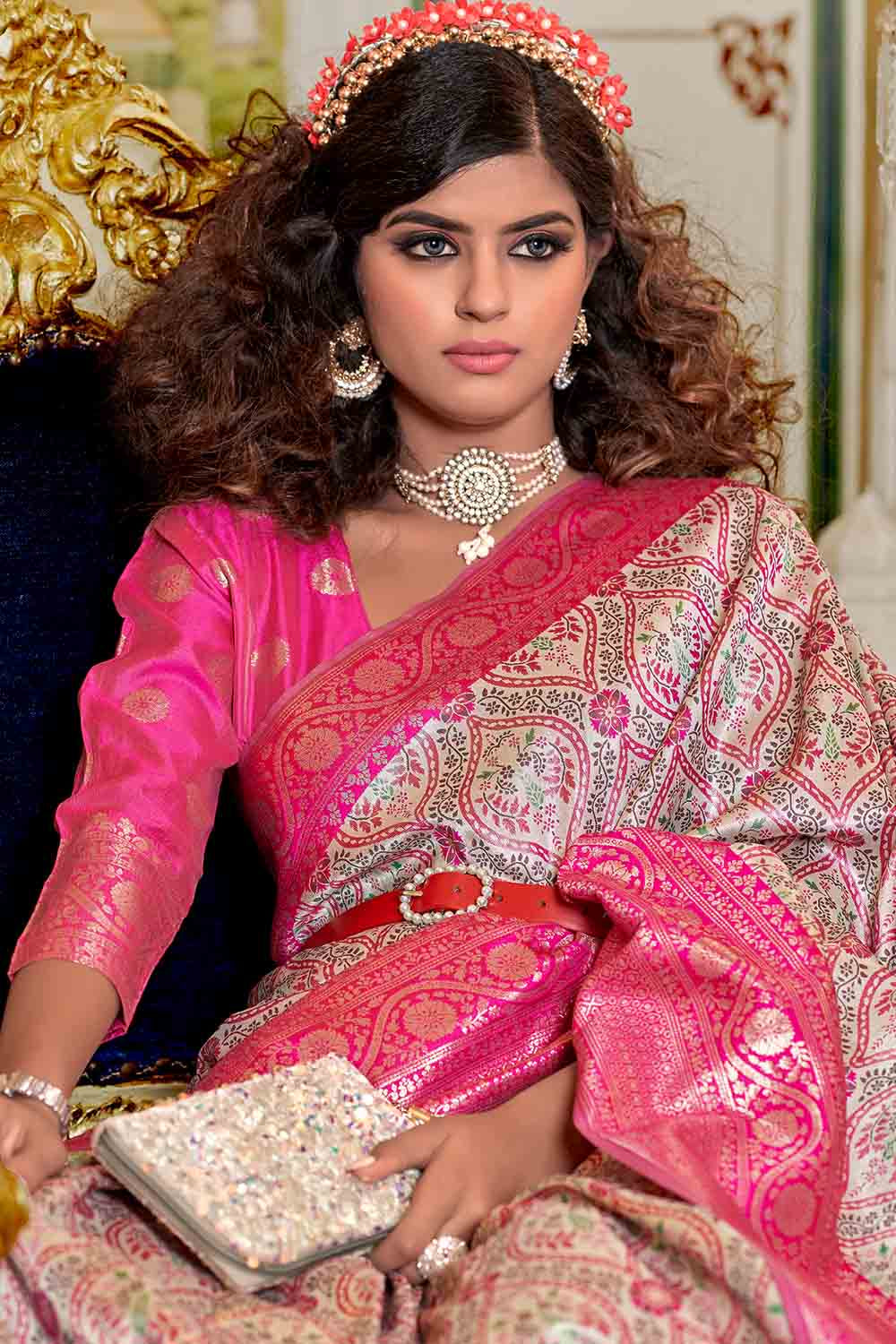 Buy Lemon Yellow Banarasi Khaddi Georgette Saree Nitaraa