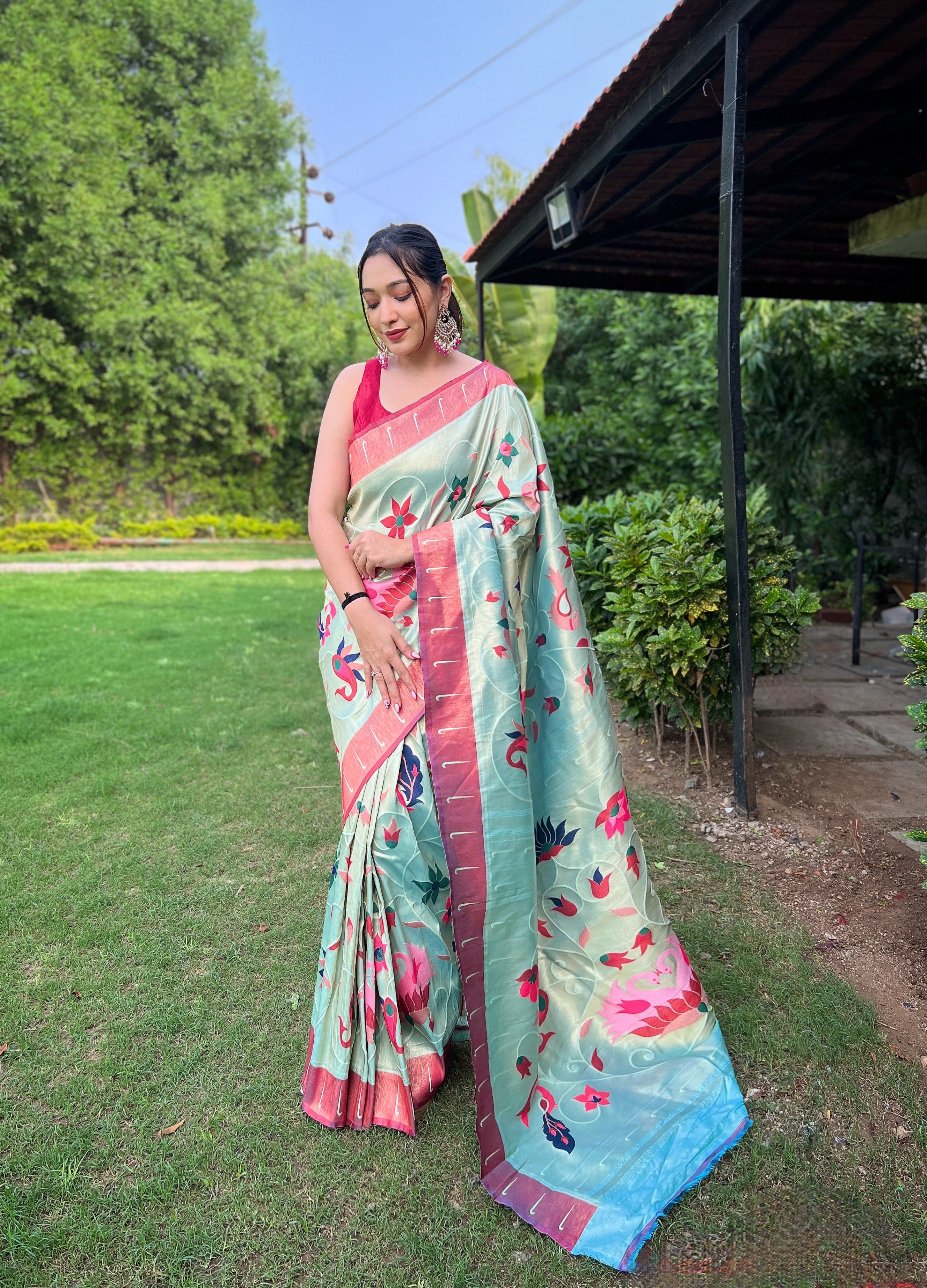SKY Pure Pathani Silk SAREE