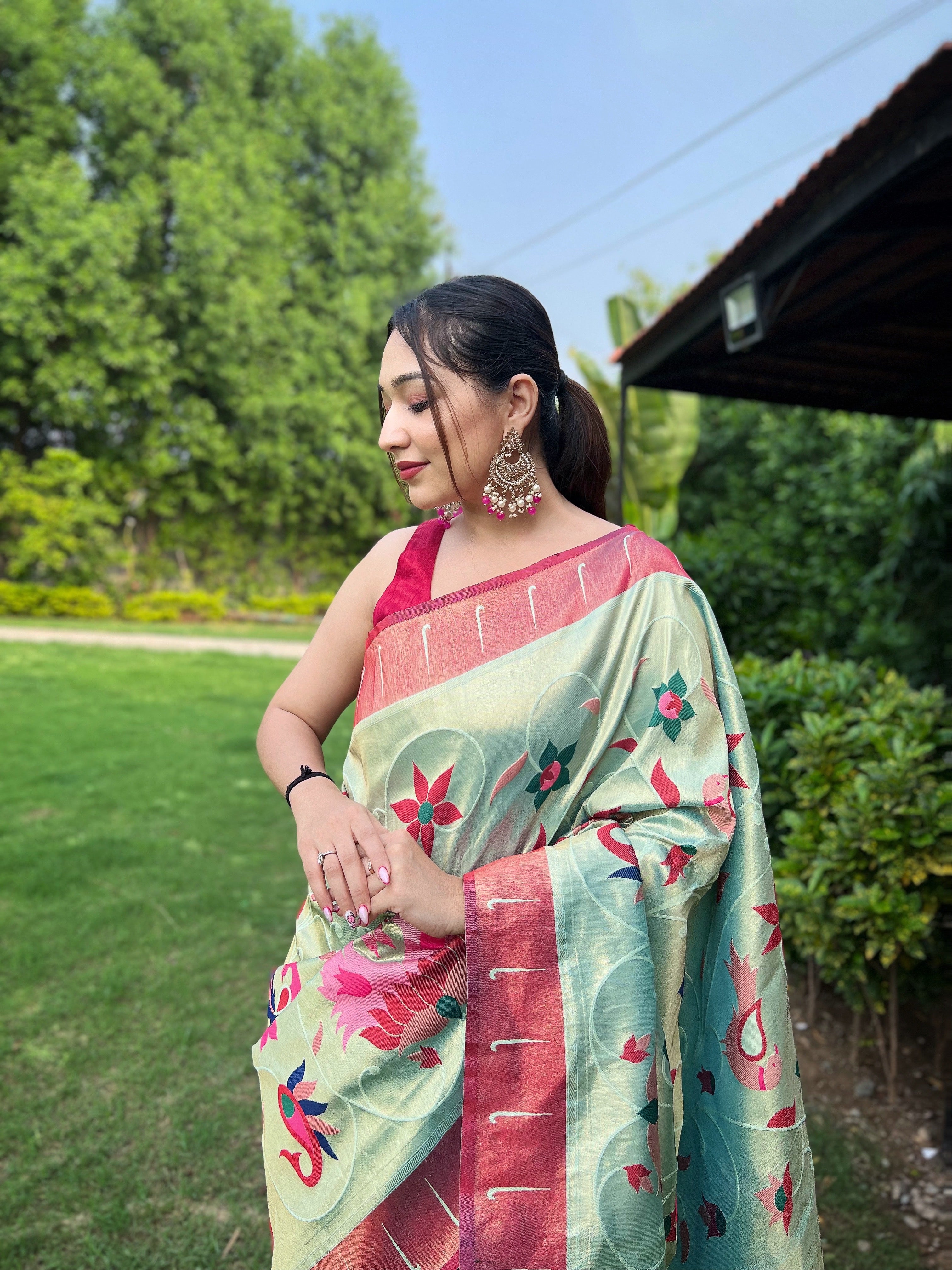 SKY Pure Pathani Silk SAREE