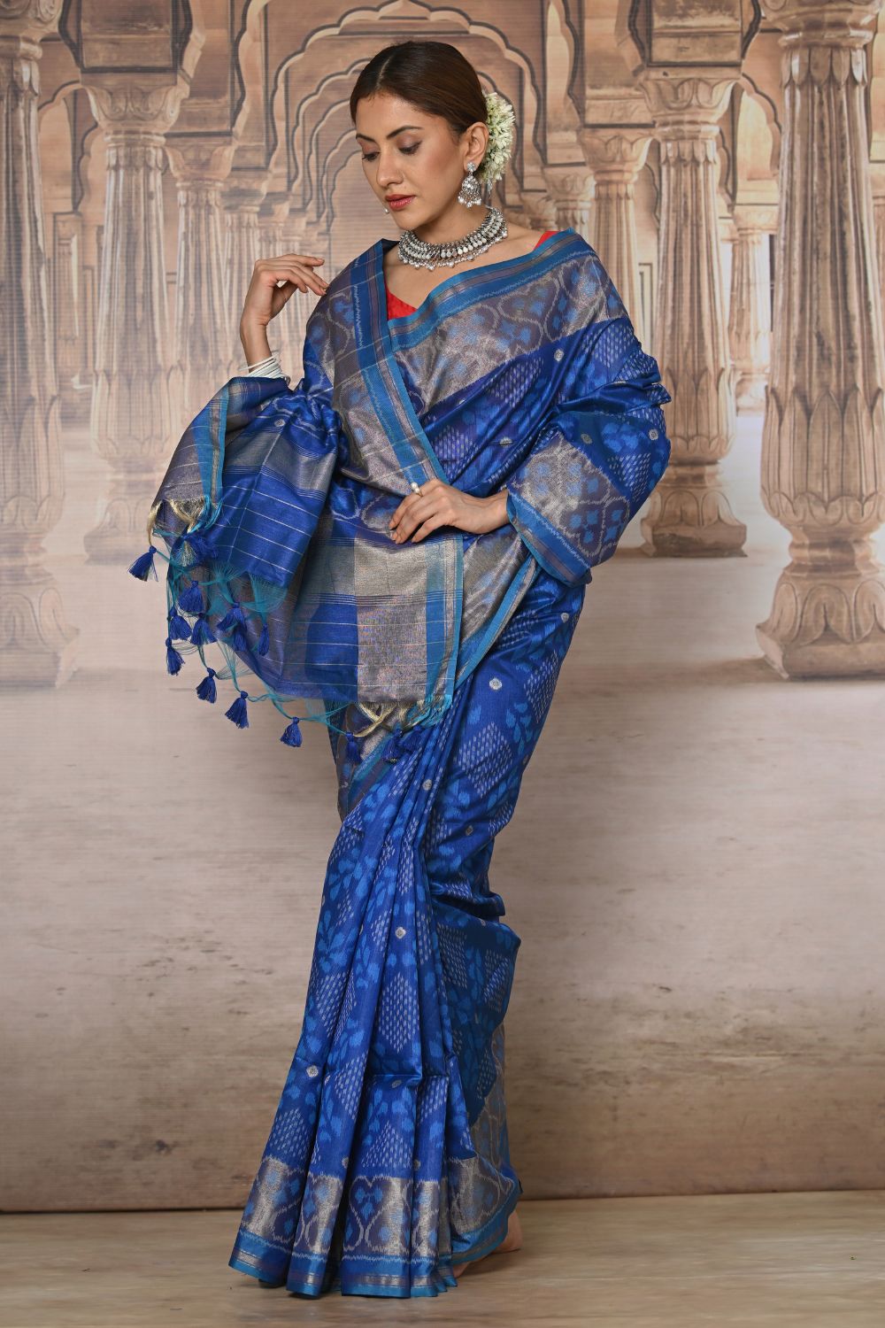 Buy Purple Silk Blend Saree Nitaraa