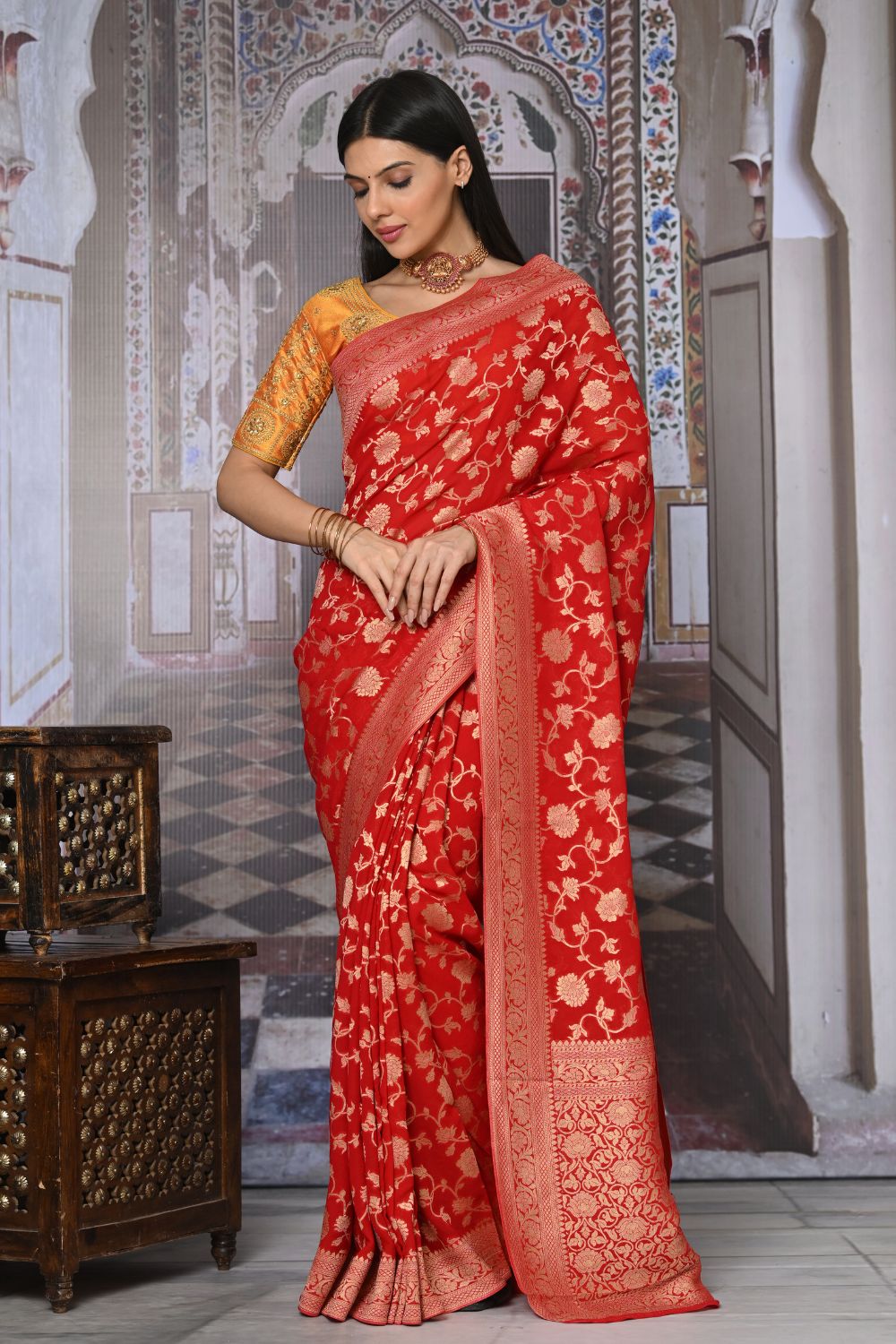 Buy Pink Kadhi Silk Saree With Blouse Piece Nitaraa