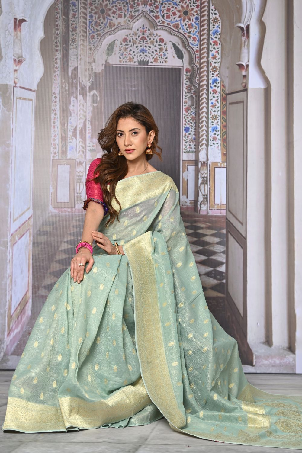 Buy Purple Satin Silk Saree With Blouse Piece Nitaraa