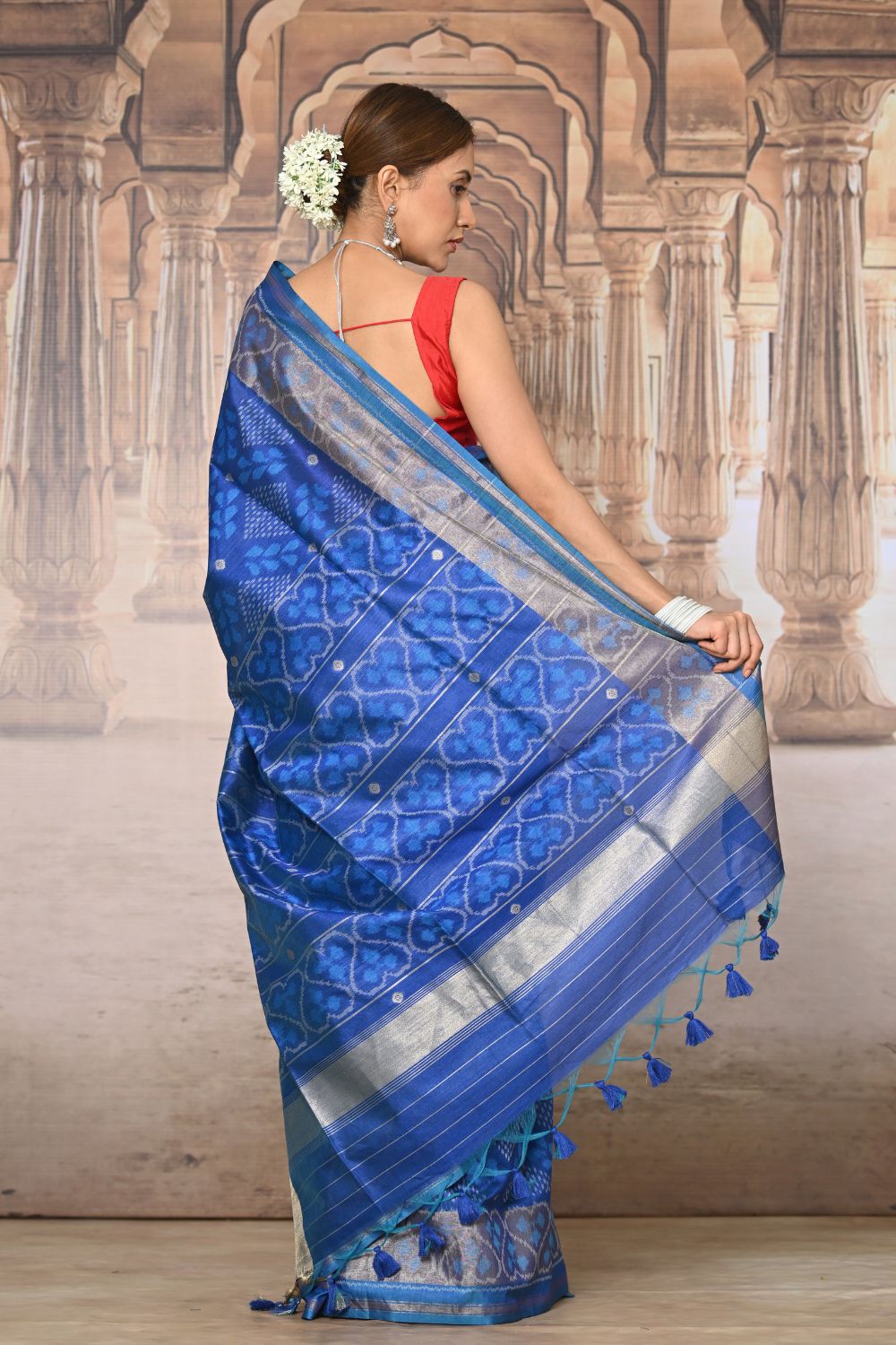 Buy Pink Tussar Silk Blend Saree Nitaraa