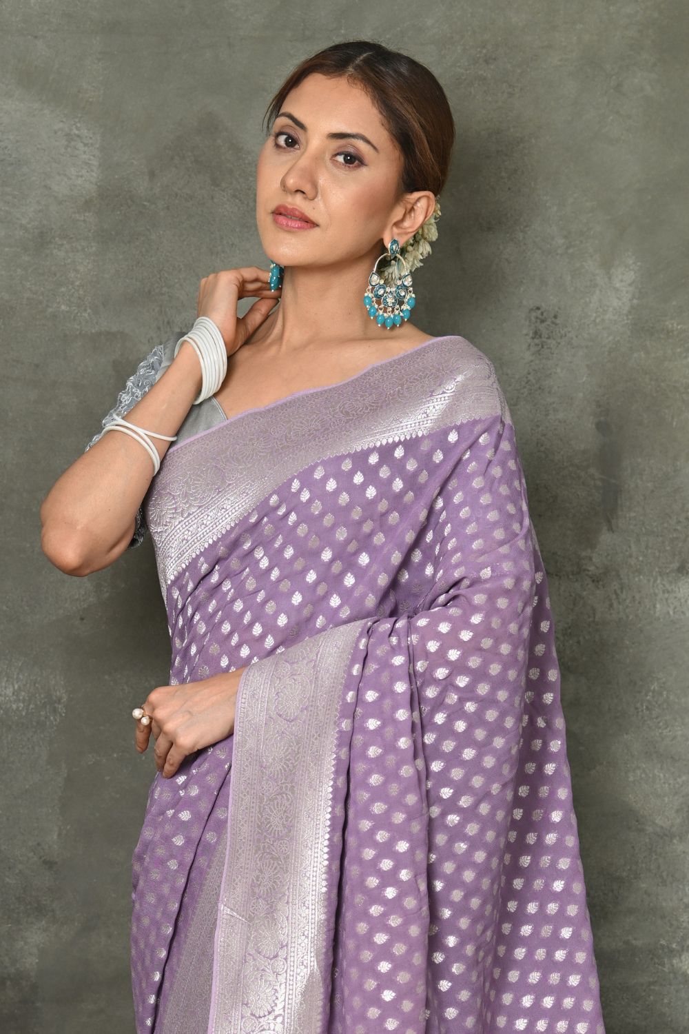 Buy Multicolor Banarasi Silk Saree With Blouse Piece Nitaraa