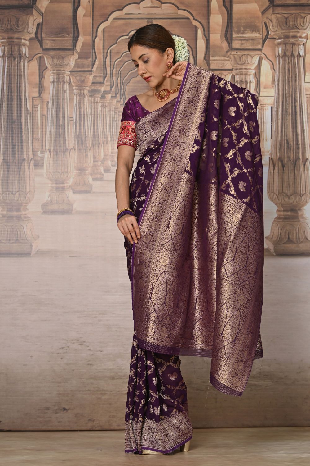 Buy Green Tussar Silk Blend Saree Nitaraa