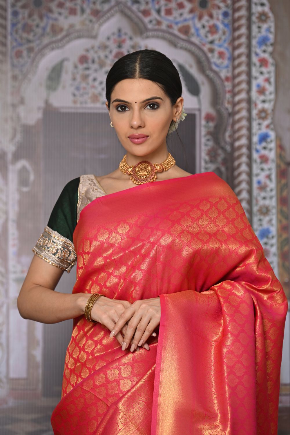 Buy Charcoal Brown Banarasi Saree Nitaraa