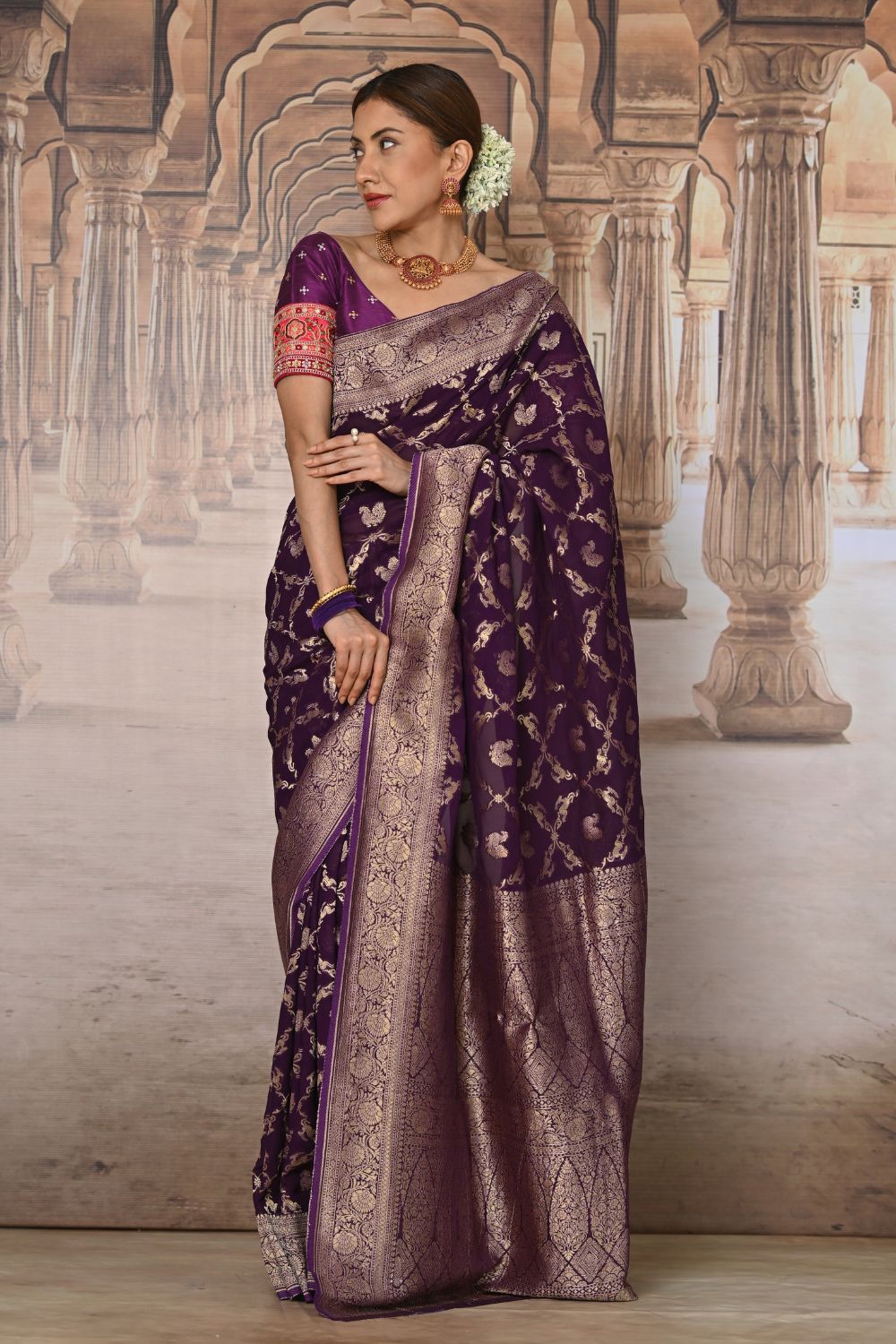 Buy Sea Green Tussar Silk Blend Saree Nitaraa