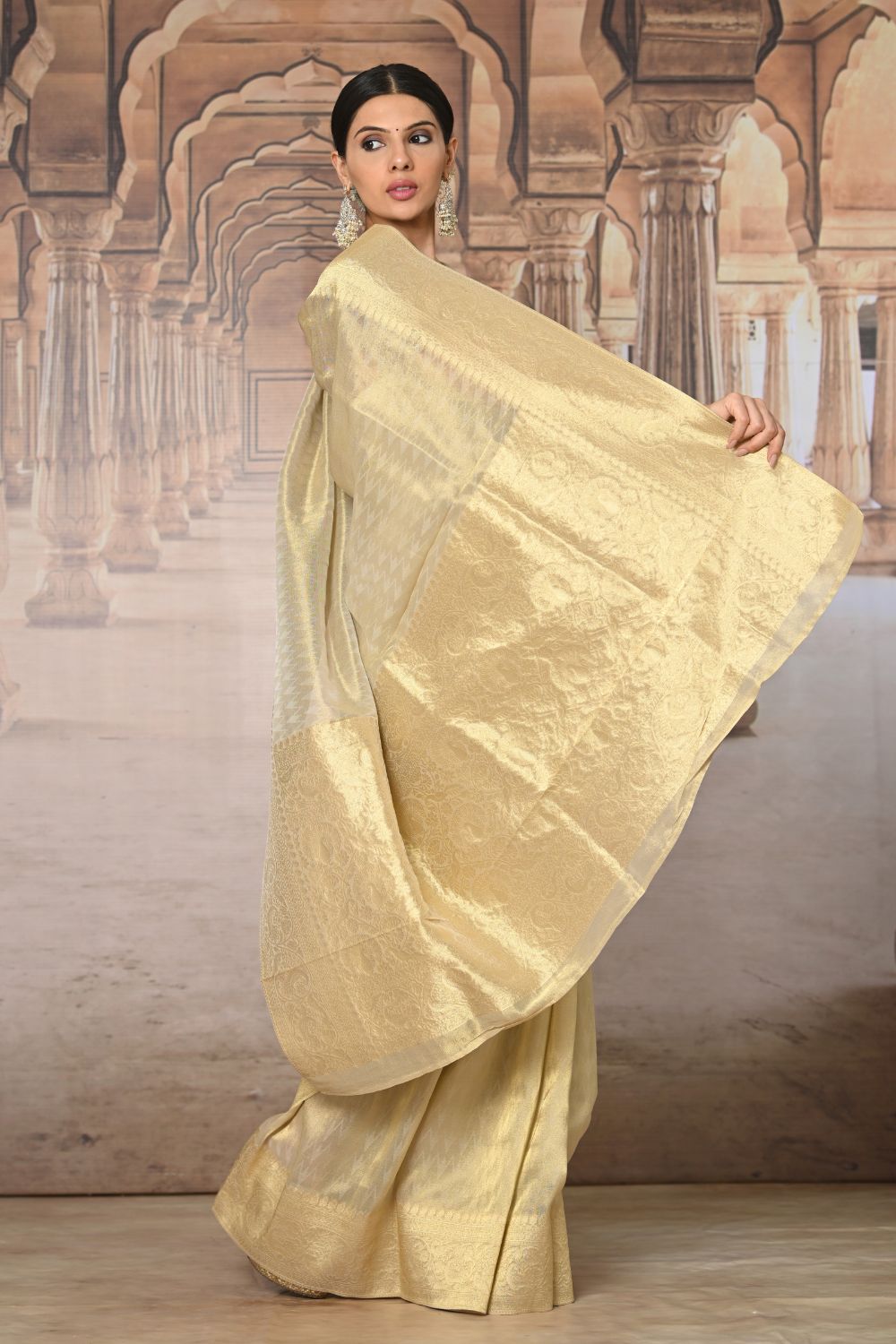 Buy Green Banarasi Kashmiri Modal Silk Saree Nitaraa