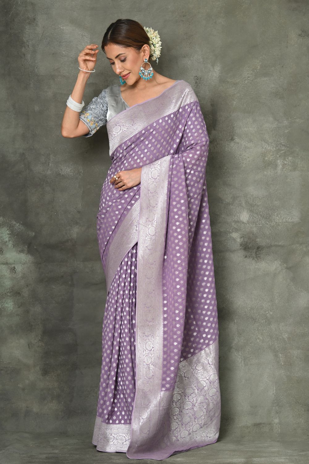 Buy Multicolor Banarasi Silk Saree With Blouse Piece Nitaraa