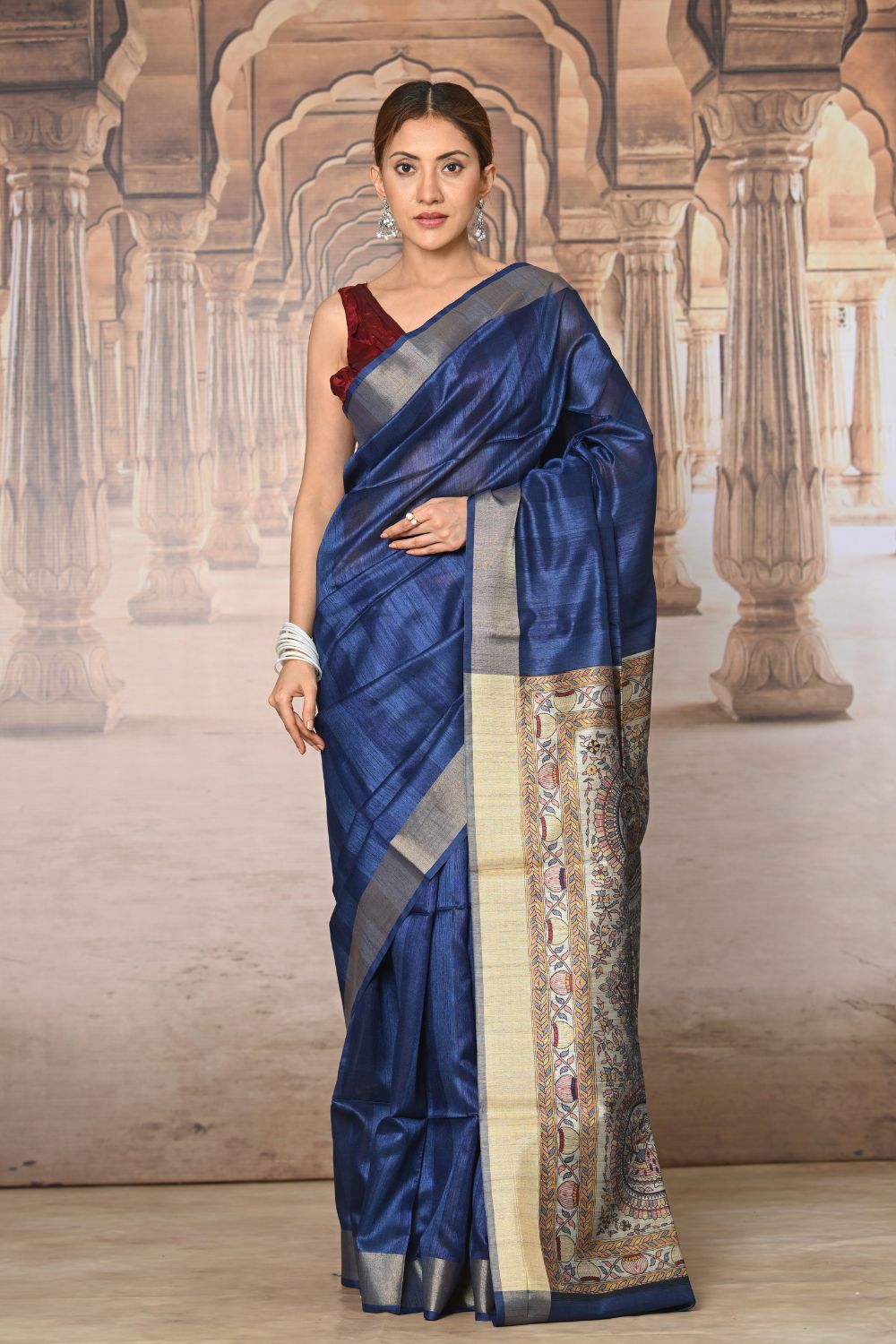 Buy Green Paithani Silk Blend Saree Nitaraa